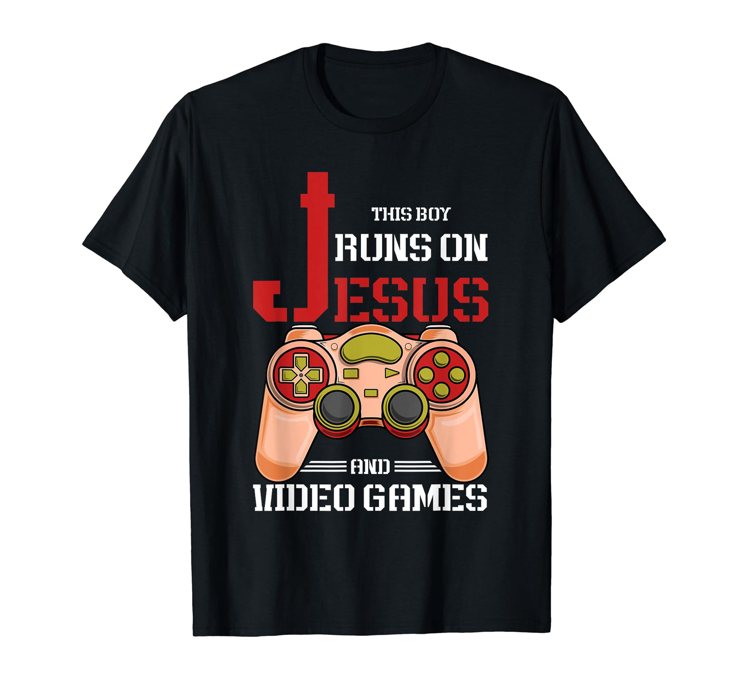 This Runs Jesus And Video Games T-Shirt - Fun Novelty Design Men Women - T-Shirt, Sweatshirt, Hoodie