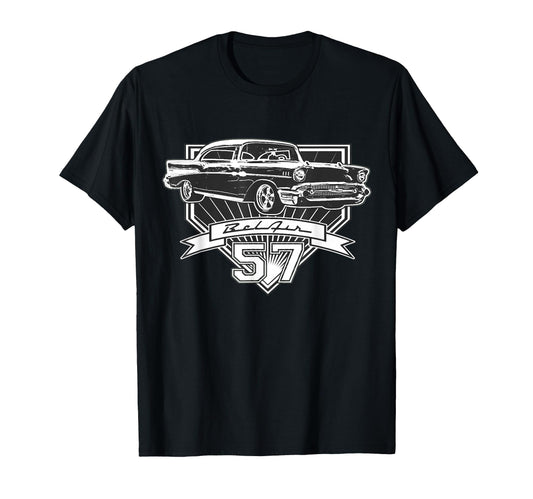 1957 Bel Air Cars 50S Street Hot Rod T-Shirt - Unique Graphic for Adults - T-Shirt, Sweatshirt, Hoodie