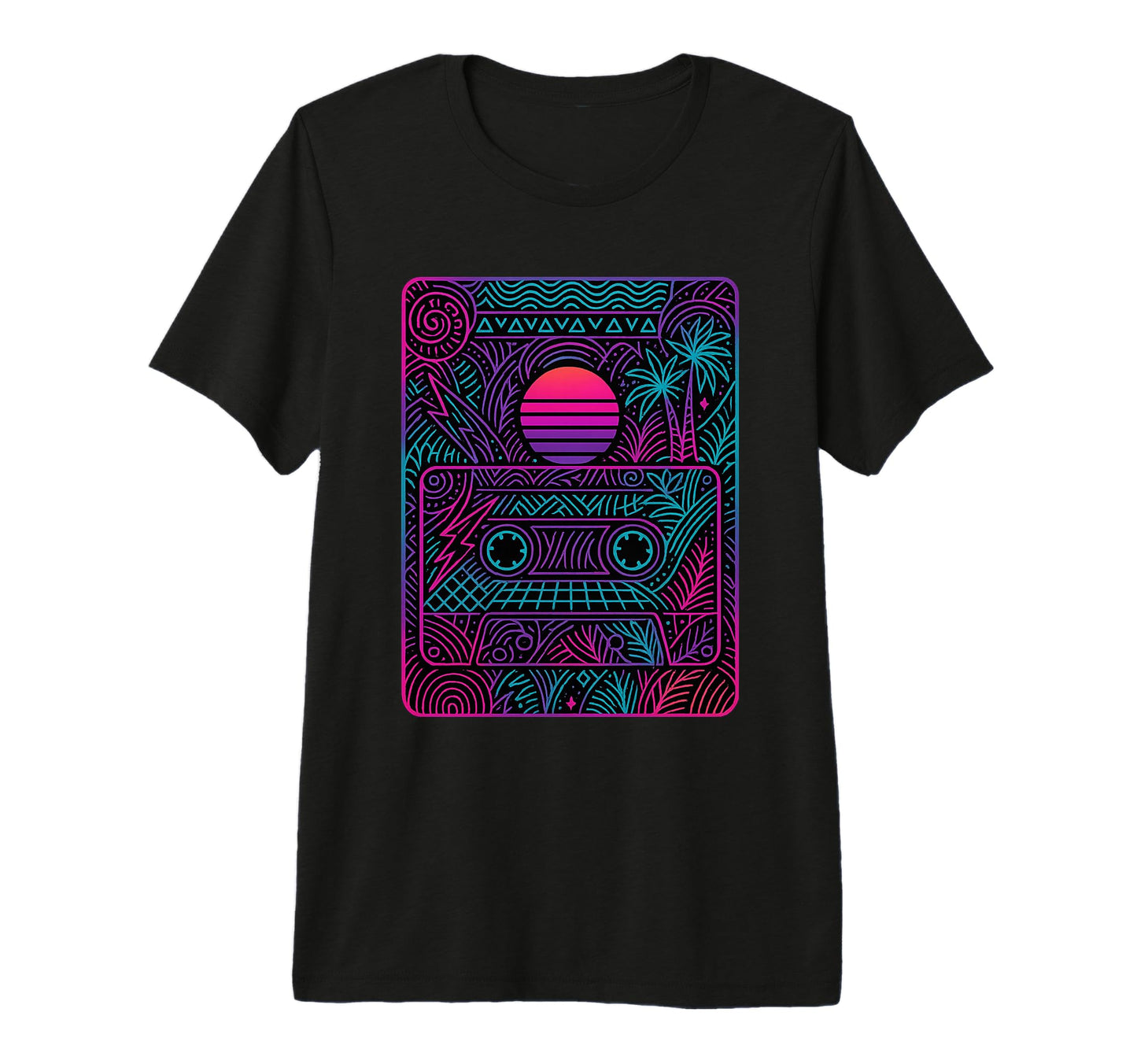 80S Synthwave Tri Blend T-Shirt - Minimalist Print Men Women - T-Shirt, Sweatshirt, Hoodie