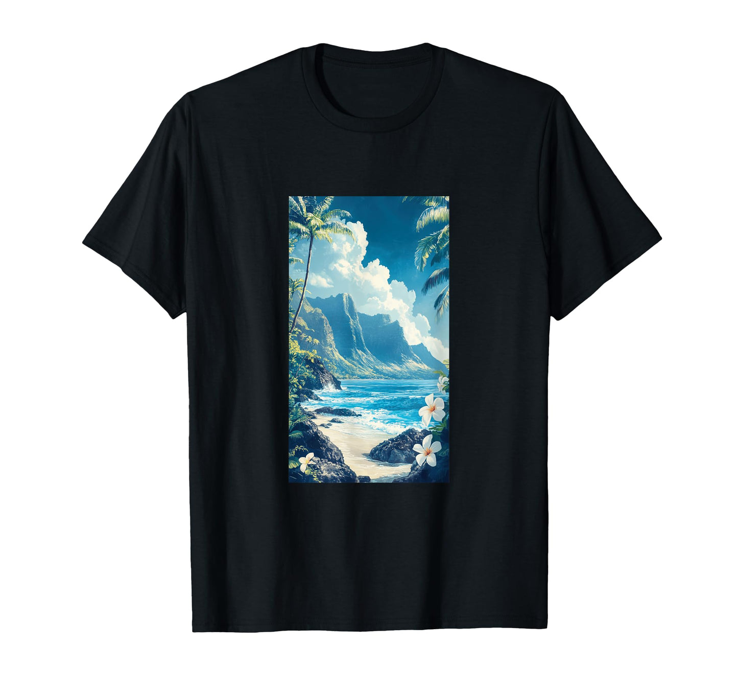 Hawaiian Postcard Inspired Tropical T-Shirt - Minimalist Print for Adults - T-Shirt, Sweatshirt, Hoodie
