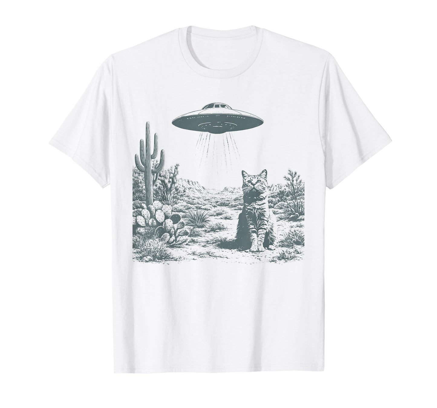 Ufo Cowboy Cat 90S Western Rodeo T-Shirt - Fun Novelty Design for Adults - T-Shirt, Sweatshirt, Hoodie