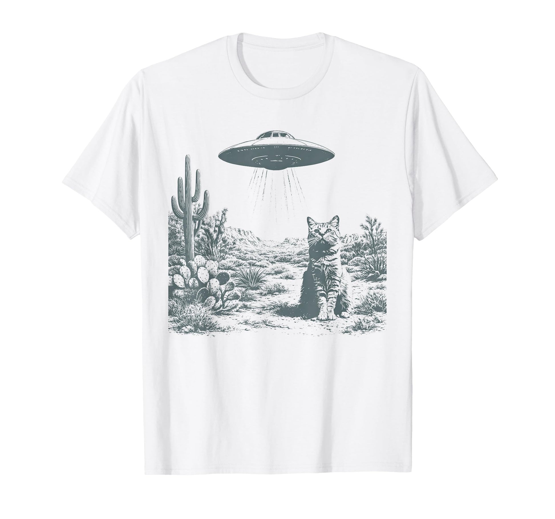 Ufo Cowboy Cat 90S Western Rodeo T-Shirt - Fun Novelty Design for Adults - T-Shirt, Sweatshirt, Hoodie