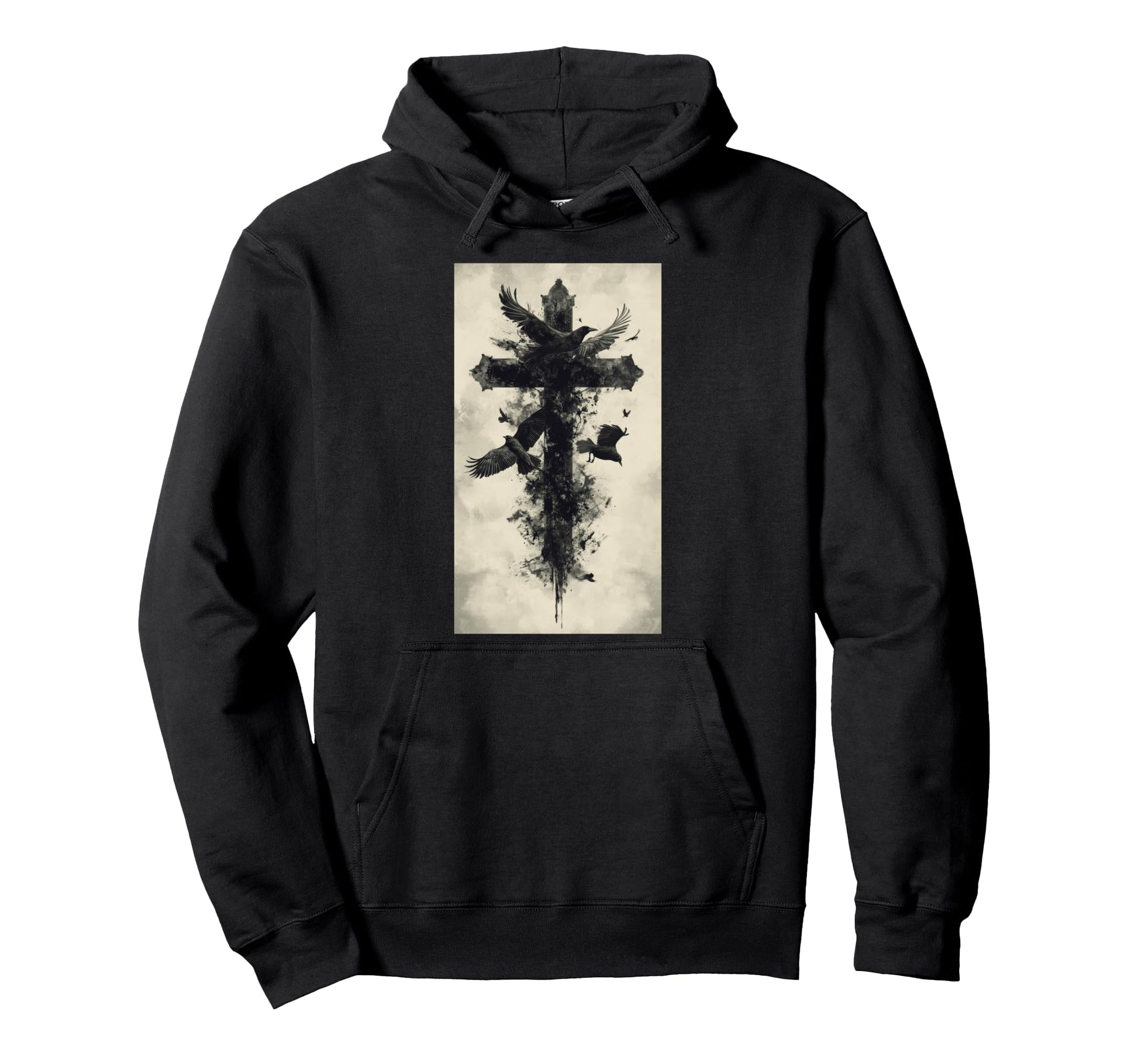 Gothic Cross Grunge Aesthetic Y2K Goth Hoodie - Novelty Apparel Unisex - T-Shirt, Sweatshirt, Hoodie