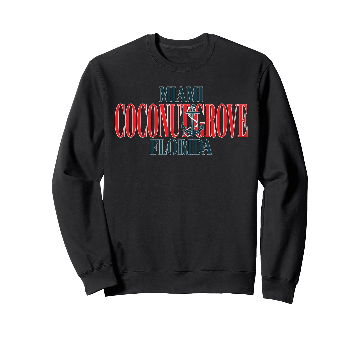 Miami Coconut Grove Florida Sweatshirt - Fun Novelty Design for Adults - T-Shirt, Sweatshirt, Hoodie