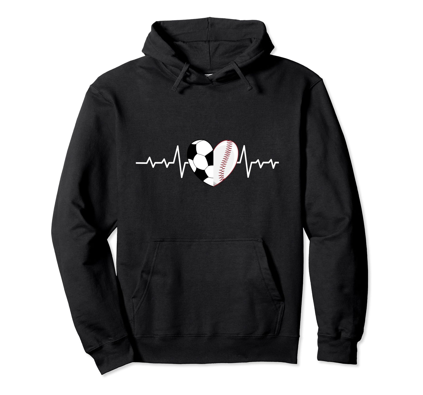 Football Heartbeat Baseball Heartbeat Hoodie - Minimalist Print Unisex - T-Shirt, Sweatshirt, Hoodie