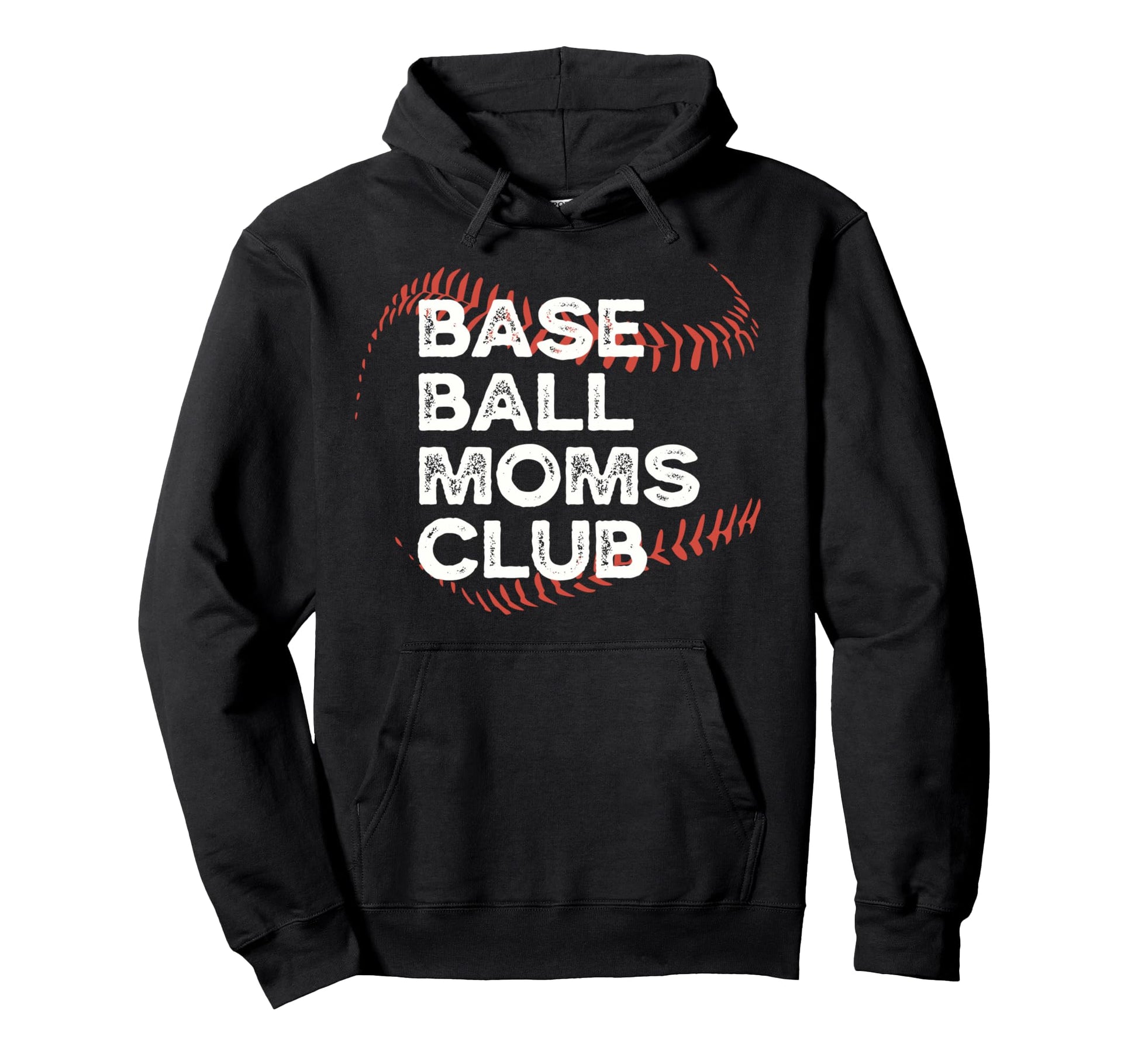 Funny Baseball Moms Club Distressed Seams Hoodie - Unique Graphic Men Women - T-Shirt, Sweatshirt, Hoodie