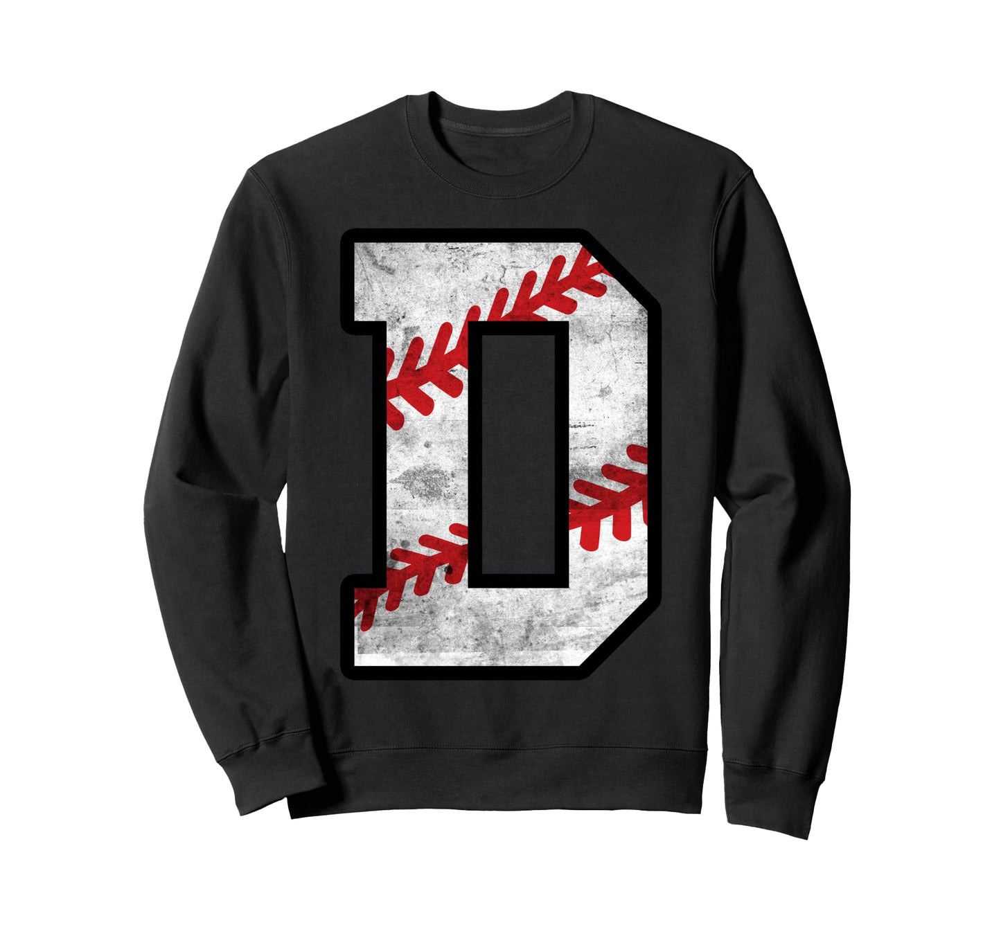 Distressed Baseball Letter D Sweatshirt - Custom Art Print Men Women - T-Shirt, Sweatshirt, Hoodie
