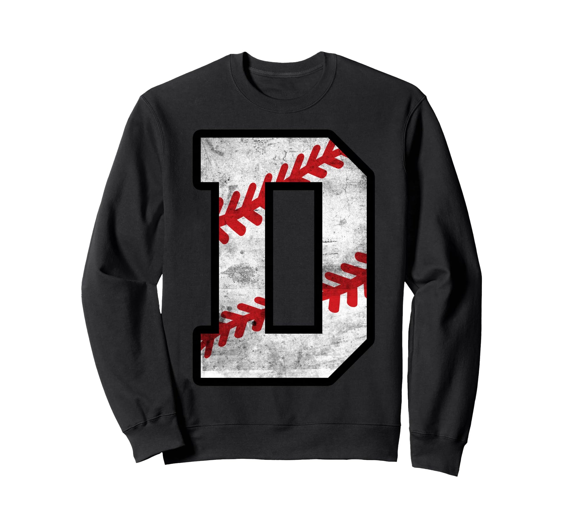 Distressed Baseball Letter D Sweatshirt - Custom Art Print Men Women - T-Shirt, Sweatshirt, Hoodie