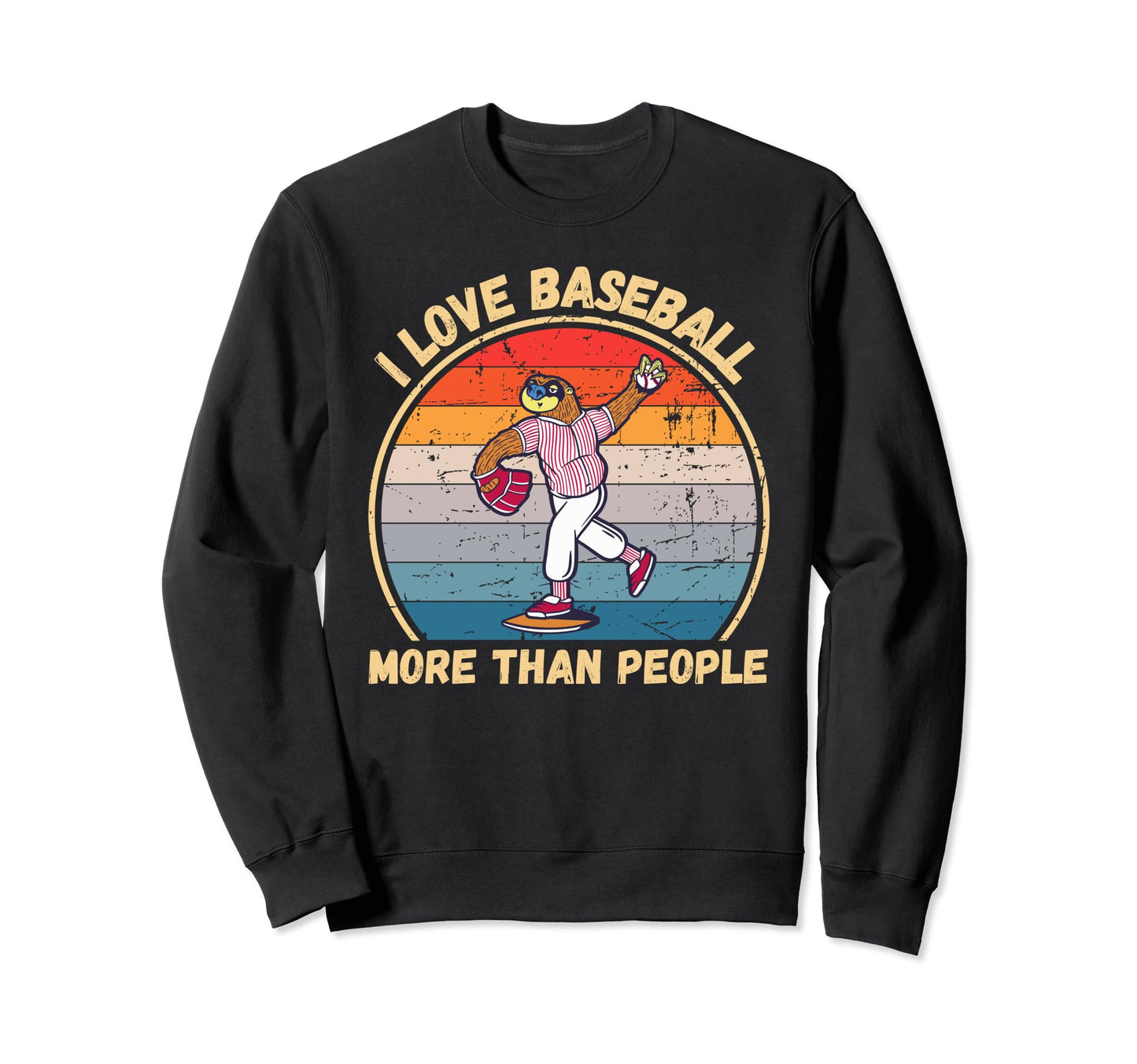 Sloth I Love Baseball More Than Sweatshirt - Custom Art Print Men Women - T-Shirt, Sweatshirt, Hoodie