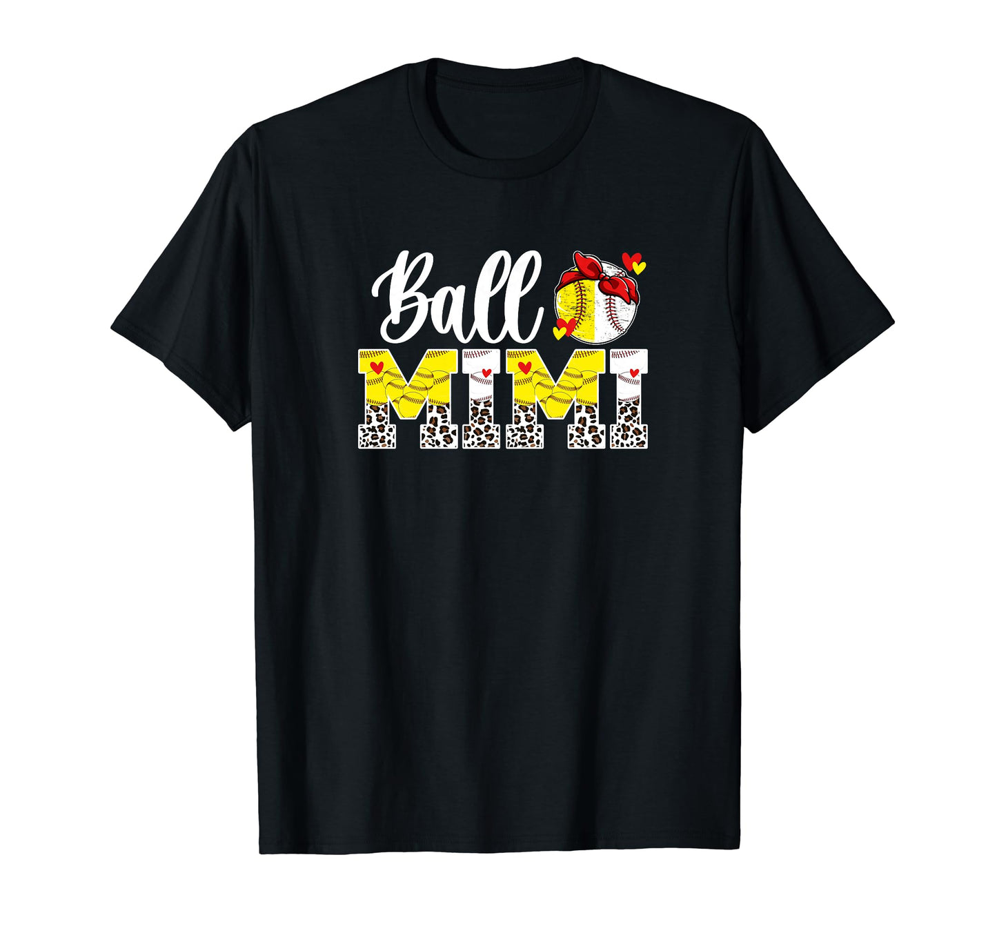 Ball Mimi Leopard Baseball Softball T-Shirt - Trendy Graphic for Adults - T-Shirt, Sweatshirt, Hoodie