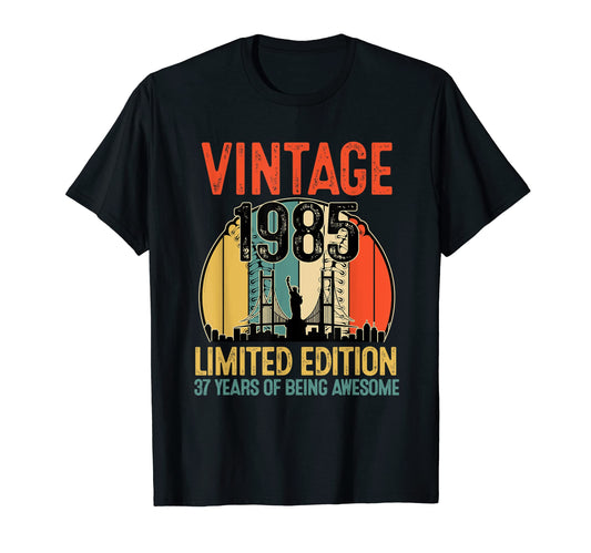 37 Year Old Gifts 1985 37Th Birthday T-Shirt - Minimalist Print Unisex - T-Shirt, Sweatshirt, Hoodie