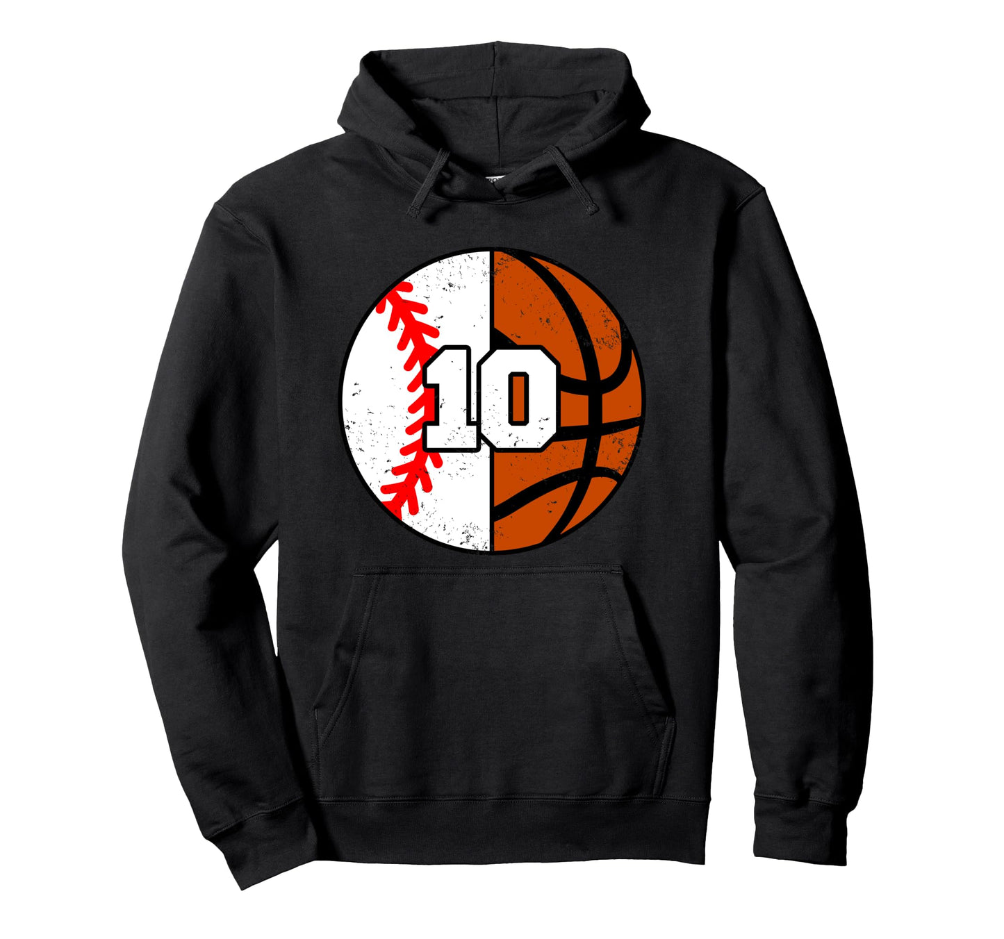 Baseball Basketball Number 10 Jersey Hoodie - Minimalist Print Unisex - T-Shirt, Sweatshirt, Hoodie