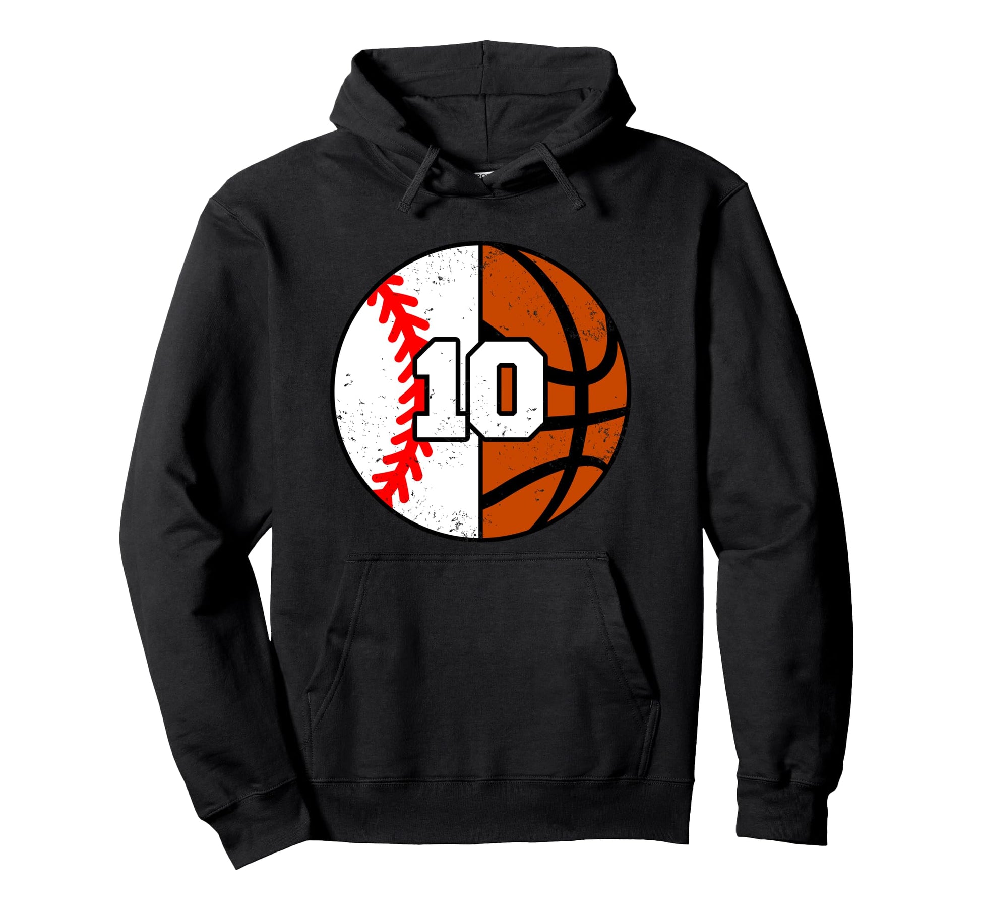Baseball Basketball Number 10 Jersey Hoodie - Minimalist Print Unisex - T-Shirt, Sweatshirt, Hoodie