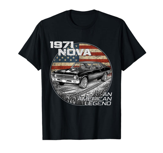 American Flag 1971 71 Nova Silhouette T-Shirt - Streetwear Style Unisex - T-Shirt, Sweatshirt, Hoodie