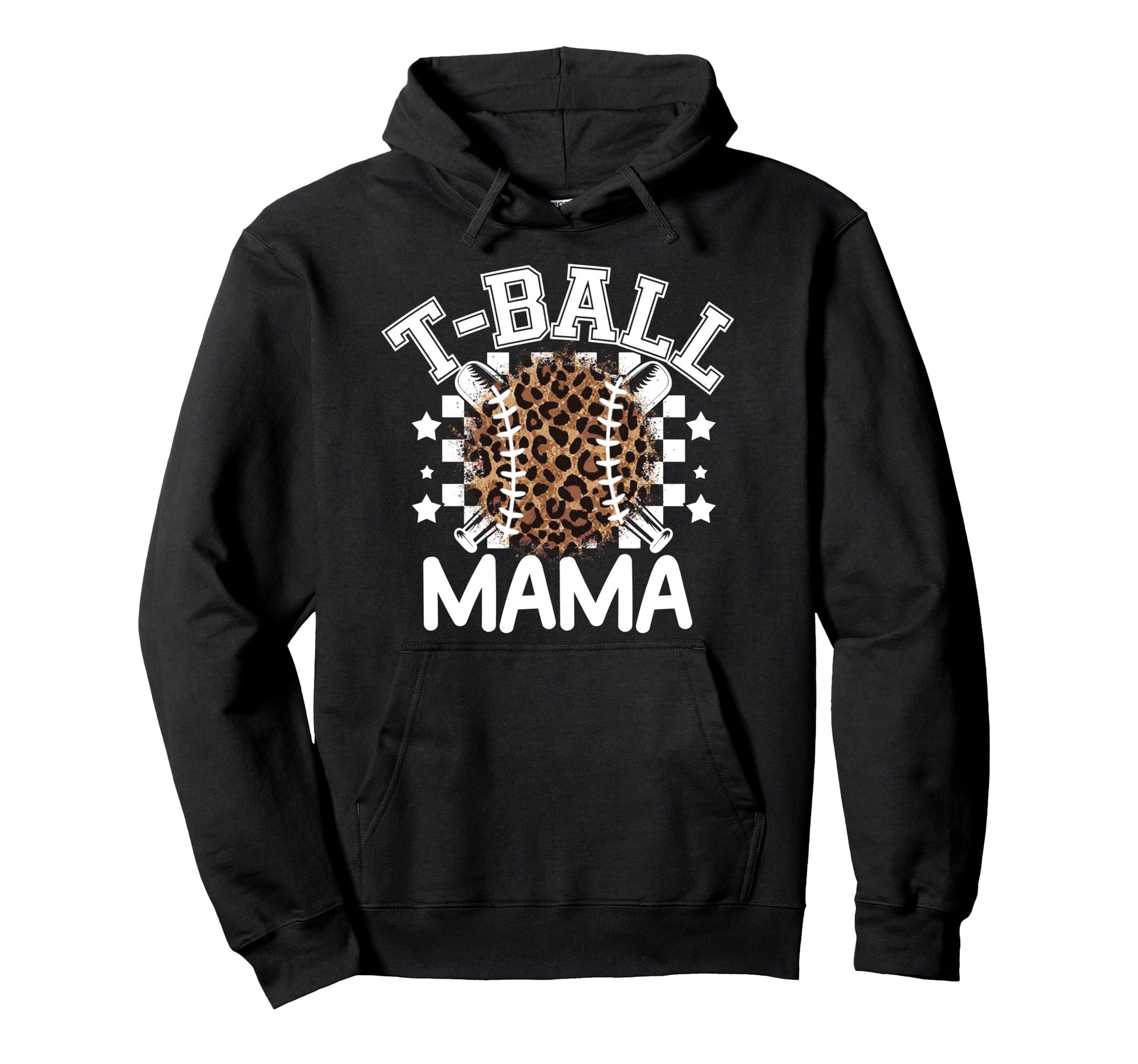 T Ball Teeball Mama Leopard Cheetah Hoodie - Minimalist Print Men Women - T-Shirt, Sweatshirt, Hoodie