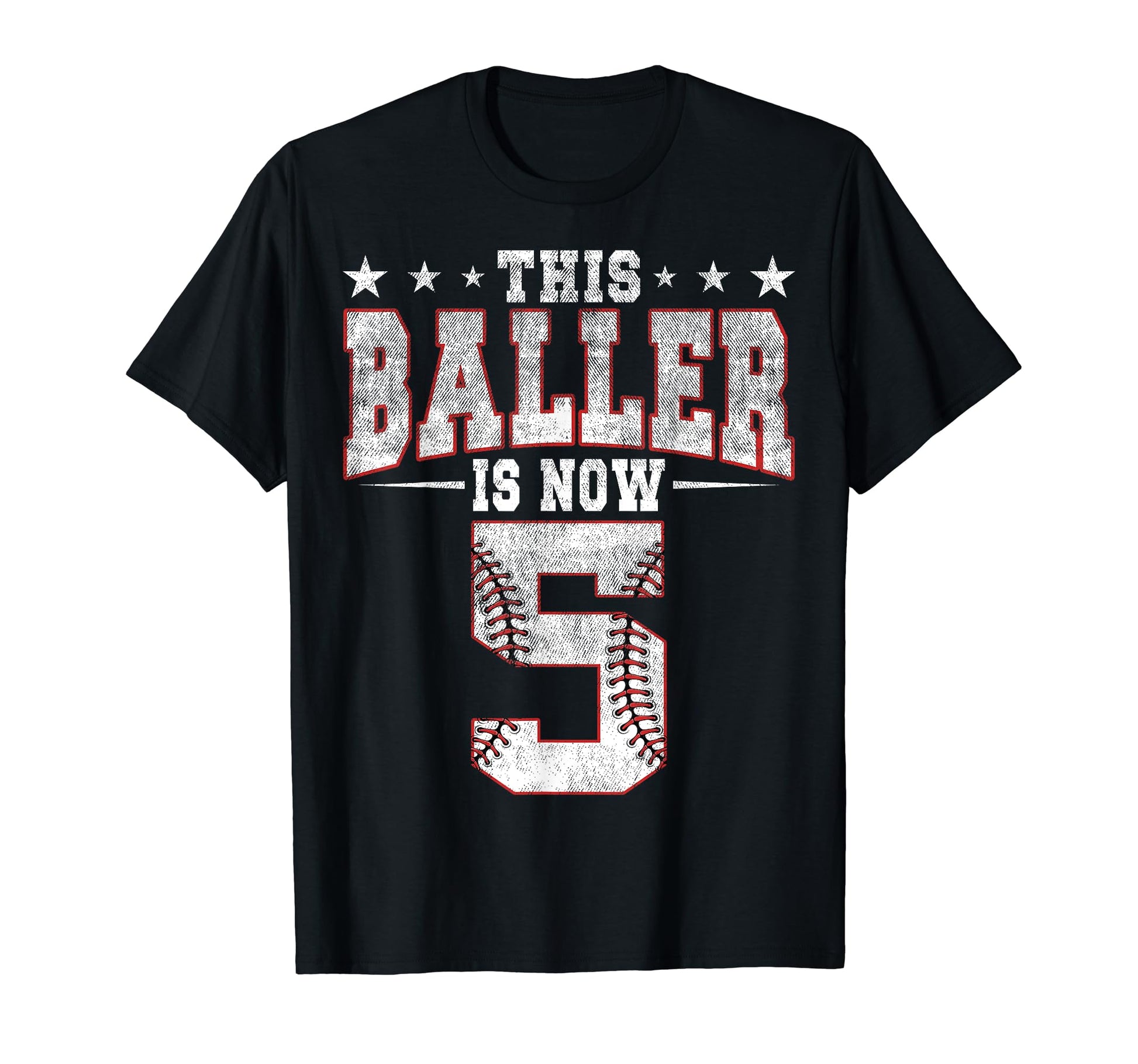 This Baller Is Now 5 Birthday Baseball T-Shirt - Trendy Graphic Men Women - T-Shirt, Sweatshirt, Hoodie
