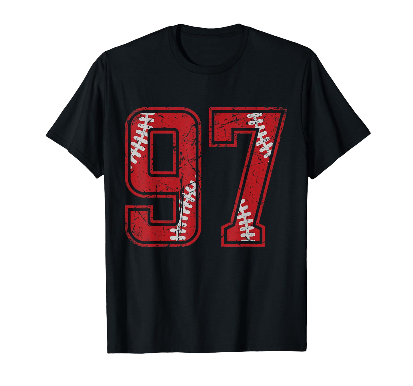 Number 97 Distressed Baseball Jersey T-Shirt - Unique Graphic Men Women - T-Shirt, Sweatshirt, Hoodie