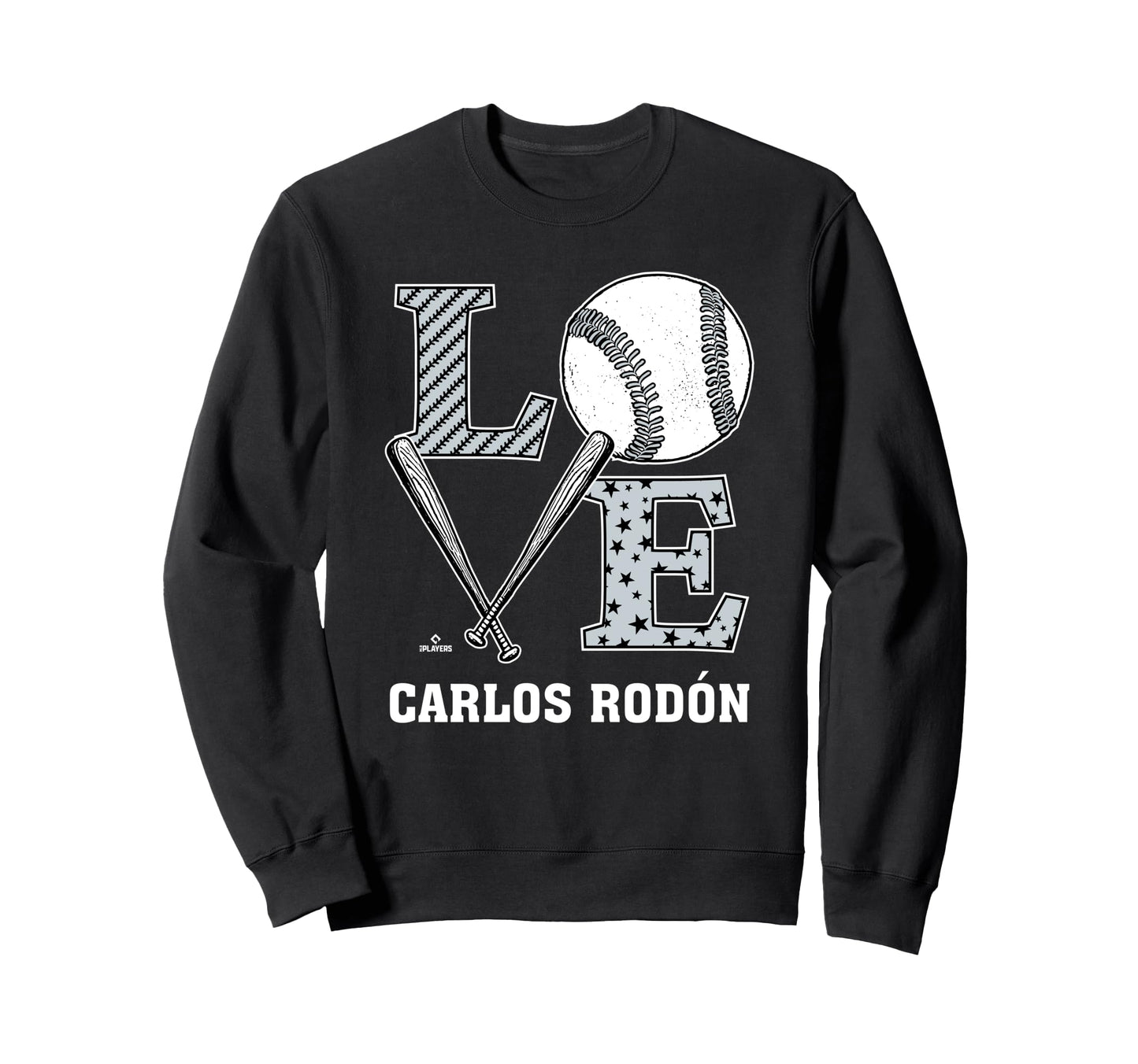 Distressed Baseball Love Carlos Sweatshirt - Fun Novelty Design for Adults - T-Shirt, Sweatshirt, Hoodie