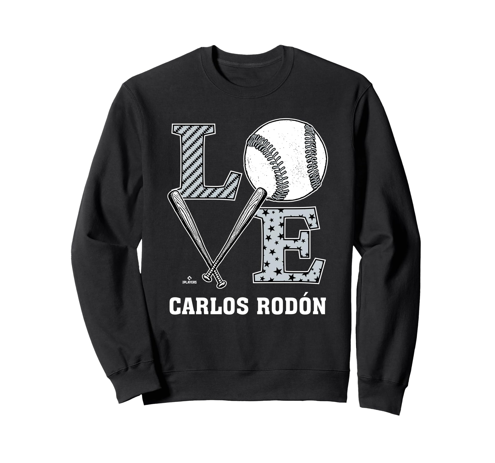 Distressed Baseball Love Carlos Sweatshirt - Fun Novelty Design for Adults - T-Shirt, Sweatshirt, Hoodie