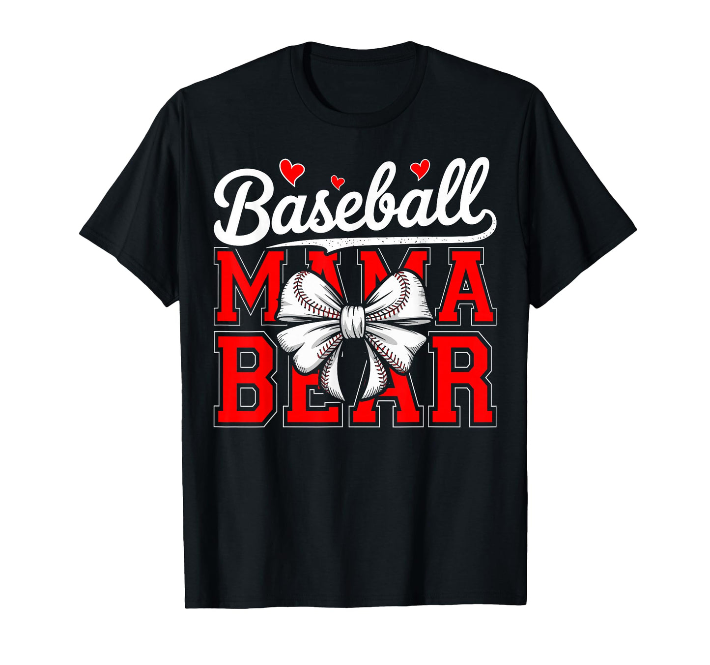 Game Day Mom Coquette Bow Baseball Mama T-Shirt - Graphic Print Unisex - T-Shirt, Sweatshirt, Hoodie