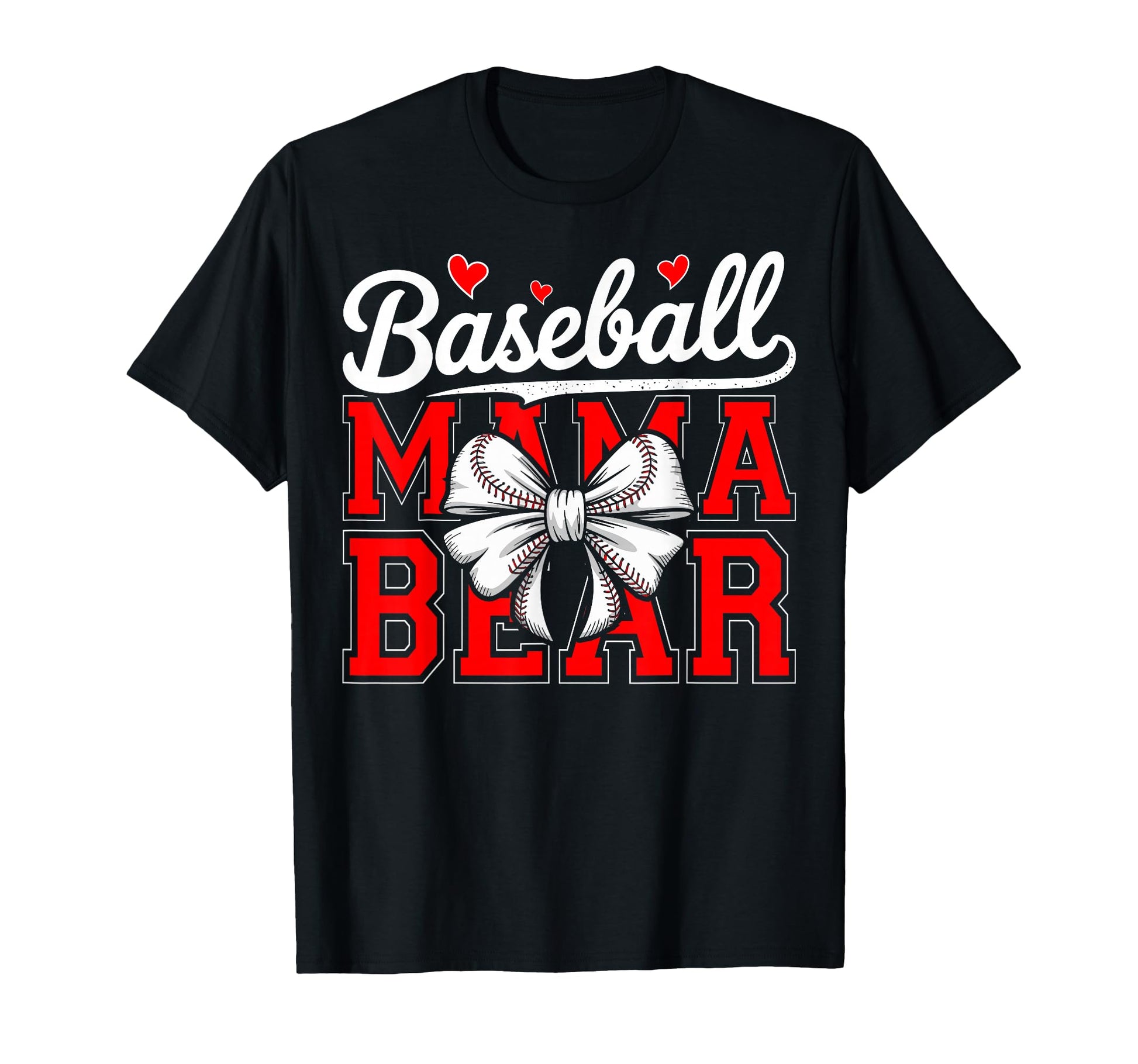Game Day Mom Coquette Bow Baseball Mama T-Shirt - Graphic Print Unisex - T-Shirt, Sweatshirt, Hoodie