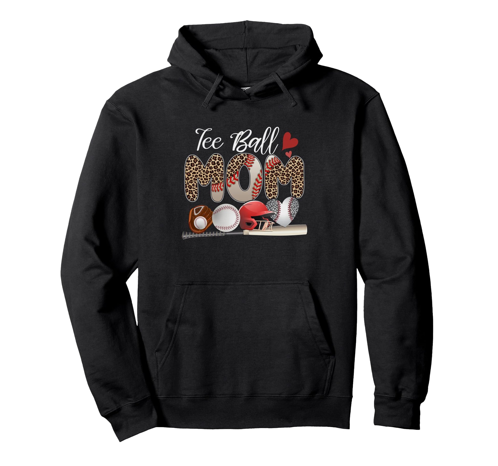 Ball Mom Baseball Mothers Day Leopard Tball Hoodie - Trendy Graphic Unisex - T-Shirt, Sweatshirt, Hoodie