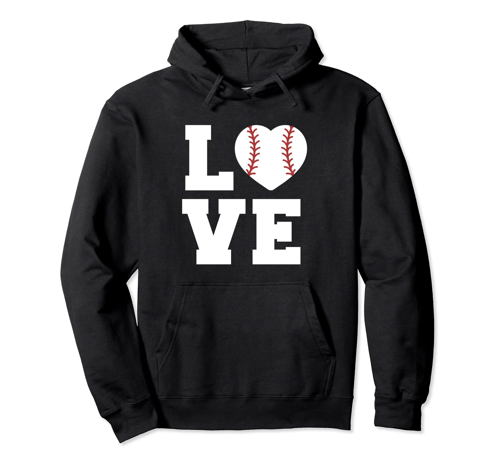 Love Baseball Word Art Hoodie - Trendy Graphic Unisex - T-Shirt, Sweatshirt, Hoodie