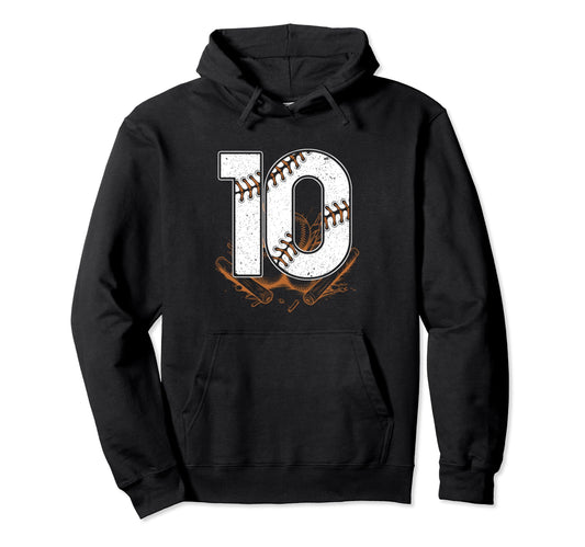 Baseball Birthday 10Th Birthday Party Hoodie - Streetwear Style Men Women - T-Shirt, Sweatshirt, Hoodie