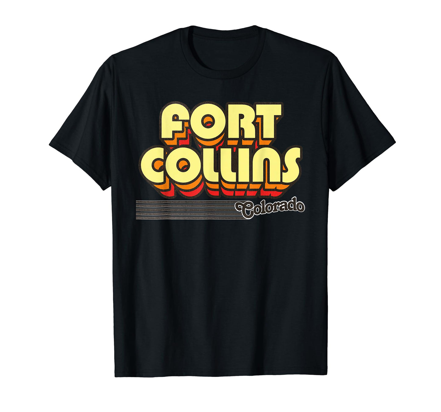 Fort Collins Colorado Stripes T-Shirt - Graphic Print for Adults - T-Shirt, Sweatshirt, Hoodie