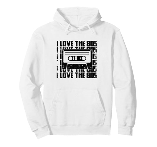 80S Love Synthwave Hoodie - Novelty Apparel for Adults - T-Shirt, Sweatshirt, Hoodie
