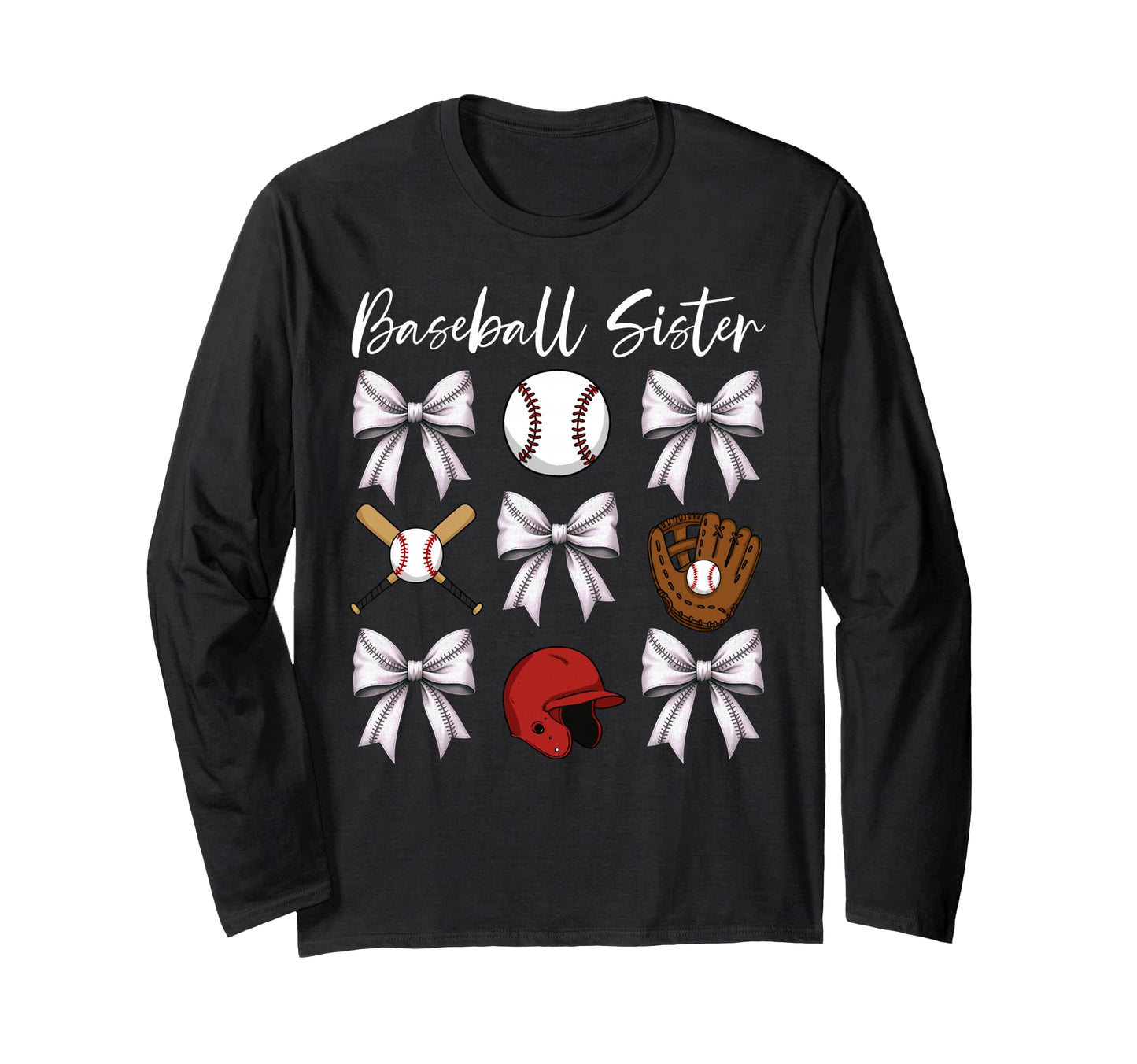 Baseball Sister Helmet Ball Bat Glove Hoodie - Minimalist Print for Adults - T-Shirt, Sweatshirt, Hoodie