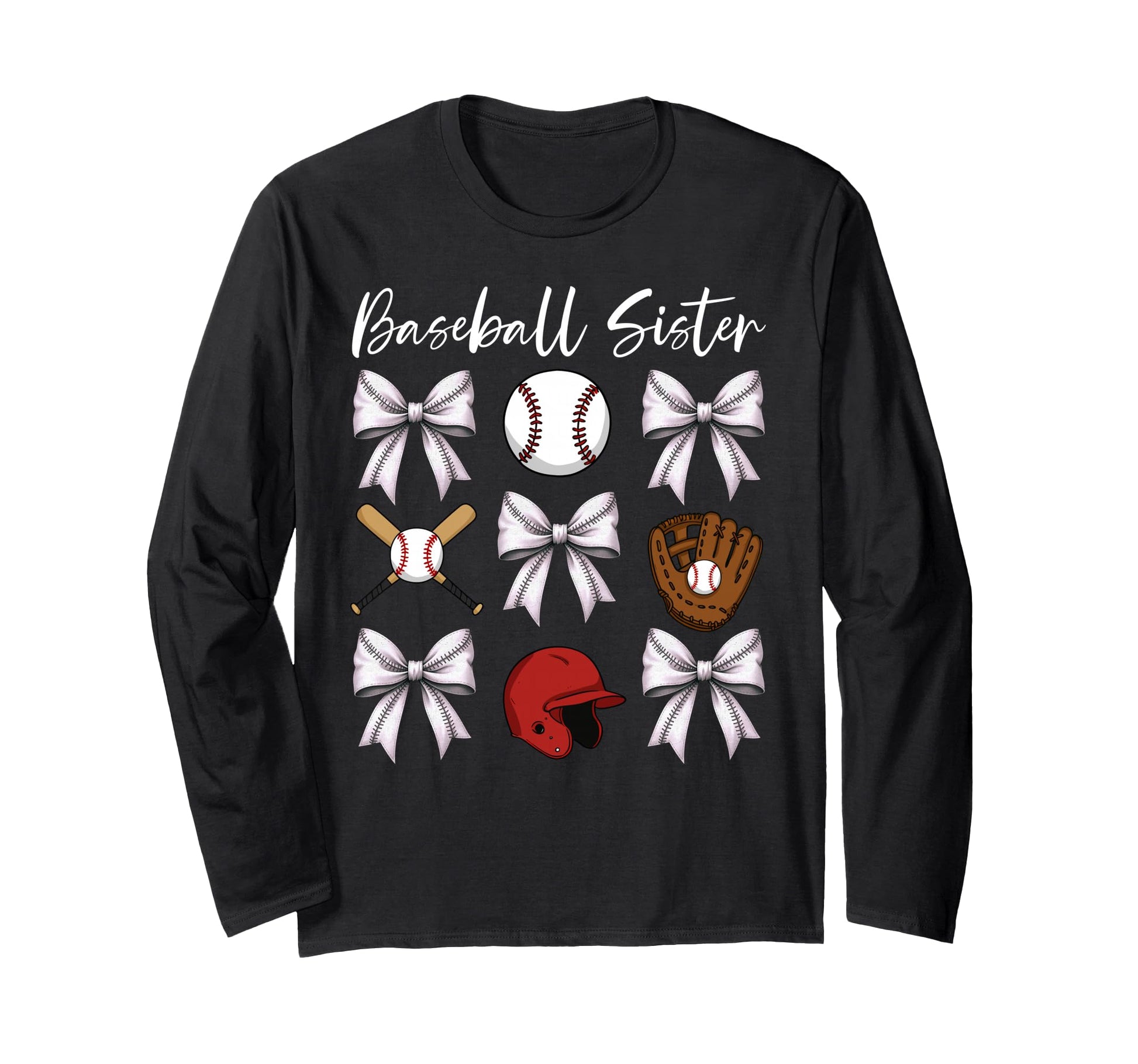 Baseball Sister Helmet Ball Bat Glove Hoodie - Minimalist Print for Adults - T-Shirt, Sweatshirt, Hoodie