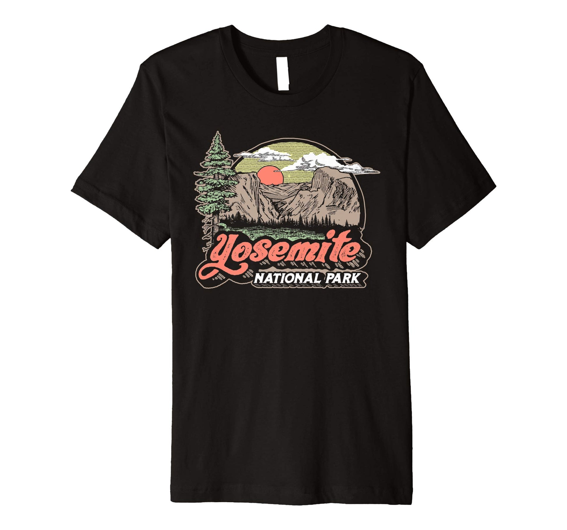 Yosemite National Park Eighties 80S T-Shirt - Custom Art Print Men Women - T-Shirt, Sweatshirt, Hoodie