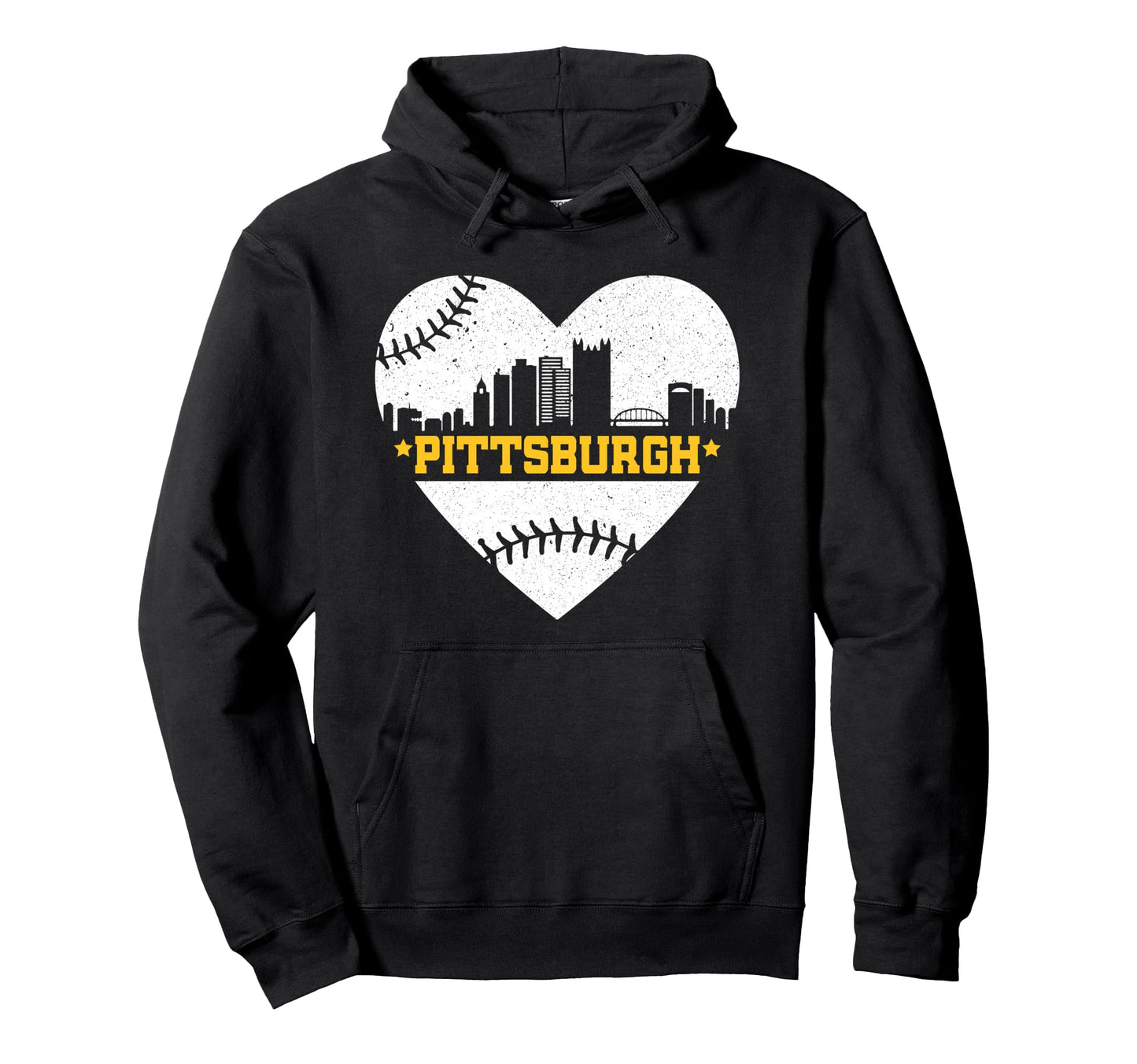 Pittsburgh Lovers Skyline Baseball Hoodie - Trendy Graphic for Adults - T-Shirt, Sweatshirt, Hoodie