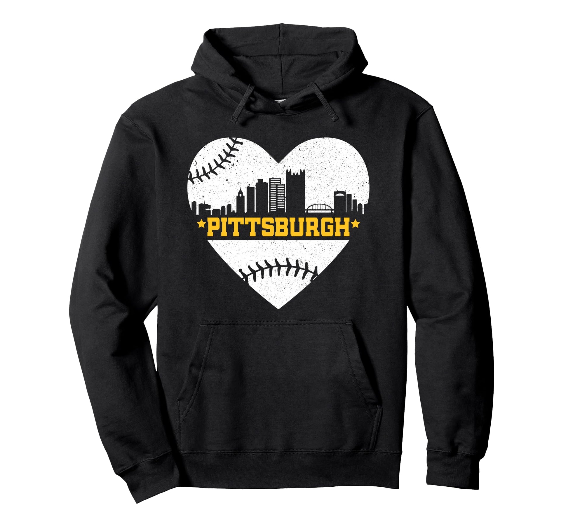Pittsburgh Lovers Skyline Baseball Hoodie - Trendy Graphic for Adults - T-Shirt, Sweatshirt, Hoodie