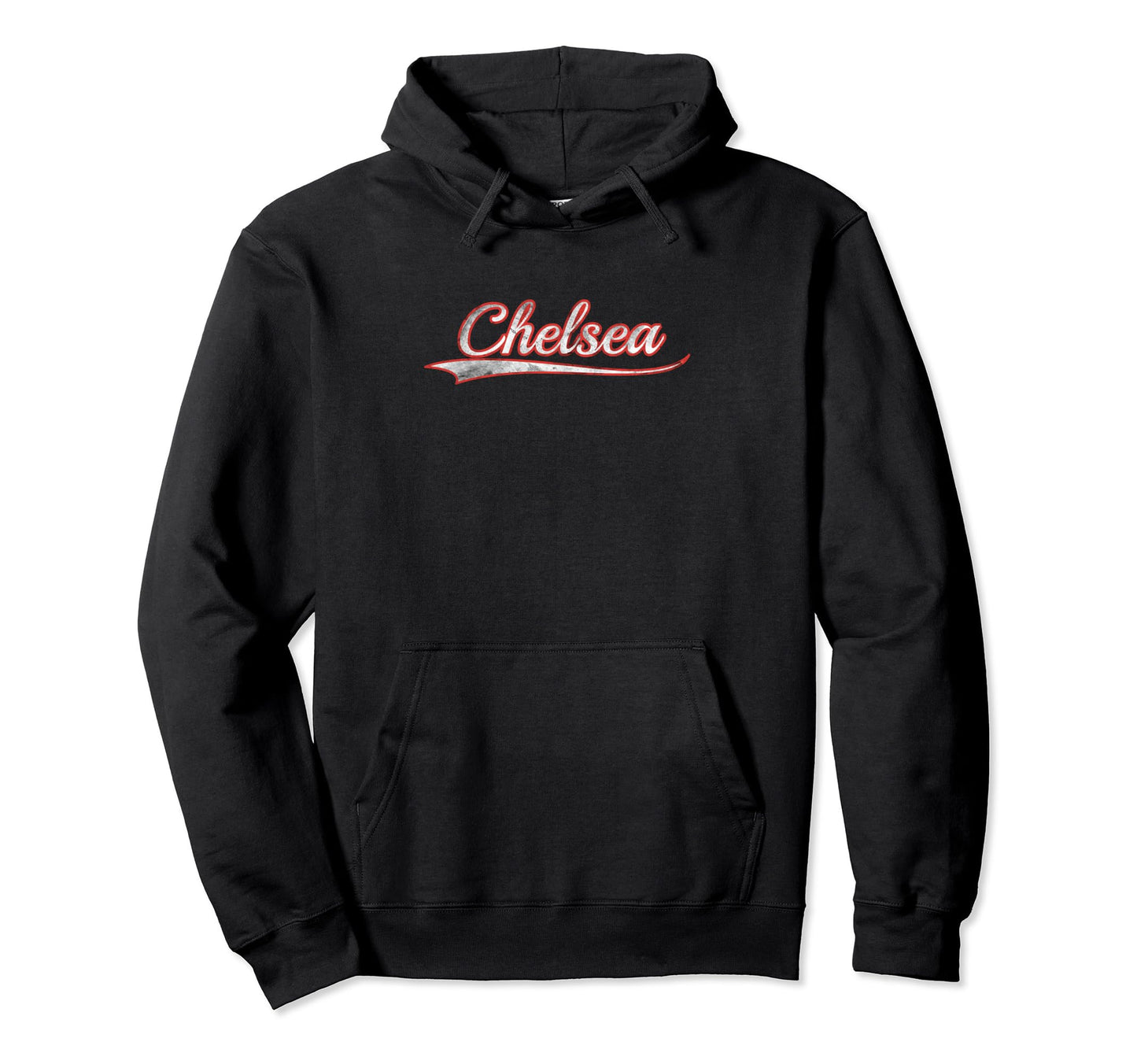 Chelsea Varsity Distressed Throwback Hoodie - Novelty Apparel for Adults - T-Shirt, Sweatshirt, Hoodie
