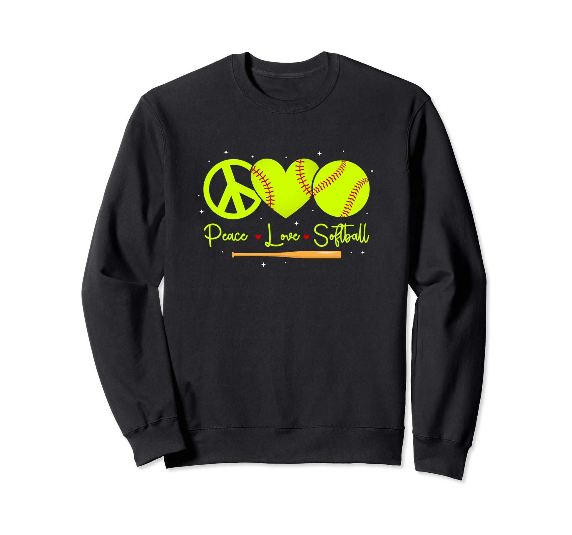 Peace Love Softball Baseball Team Sweatshirt - Streetwear Style Unisex - T-Shirt, Sweatshirt, Hoodie