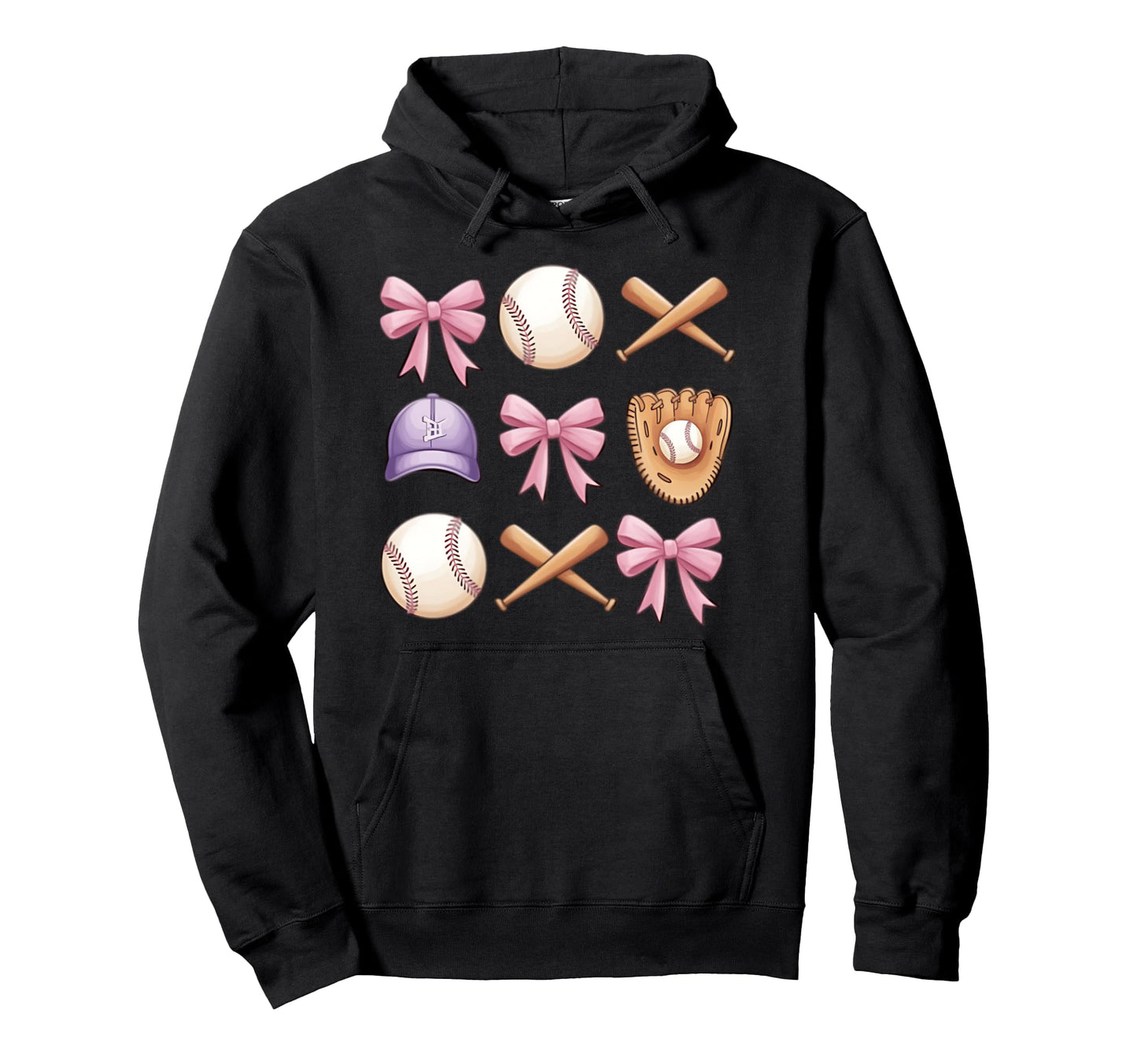 Baseball Coquette Bow Mom Sister Hoodie - Streetwear Style Unisex - T-Shirt, Sweatshirt, Hoodie