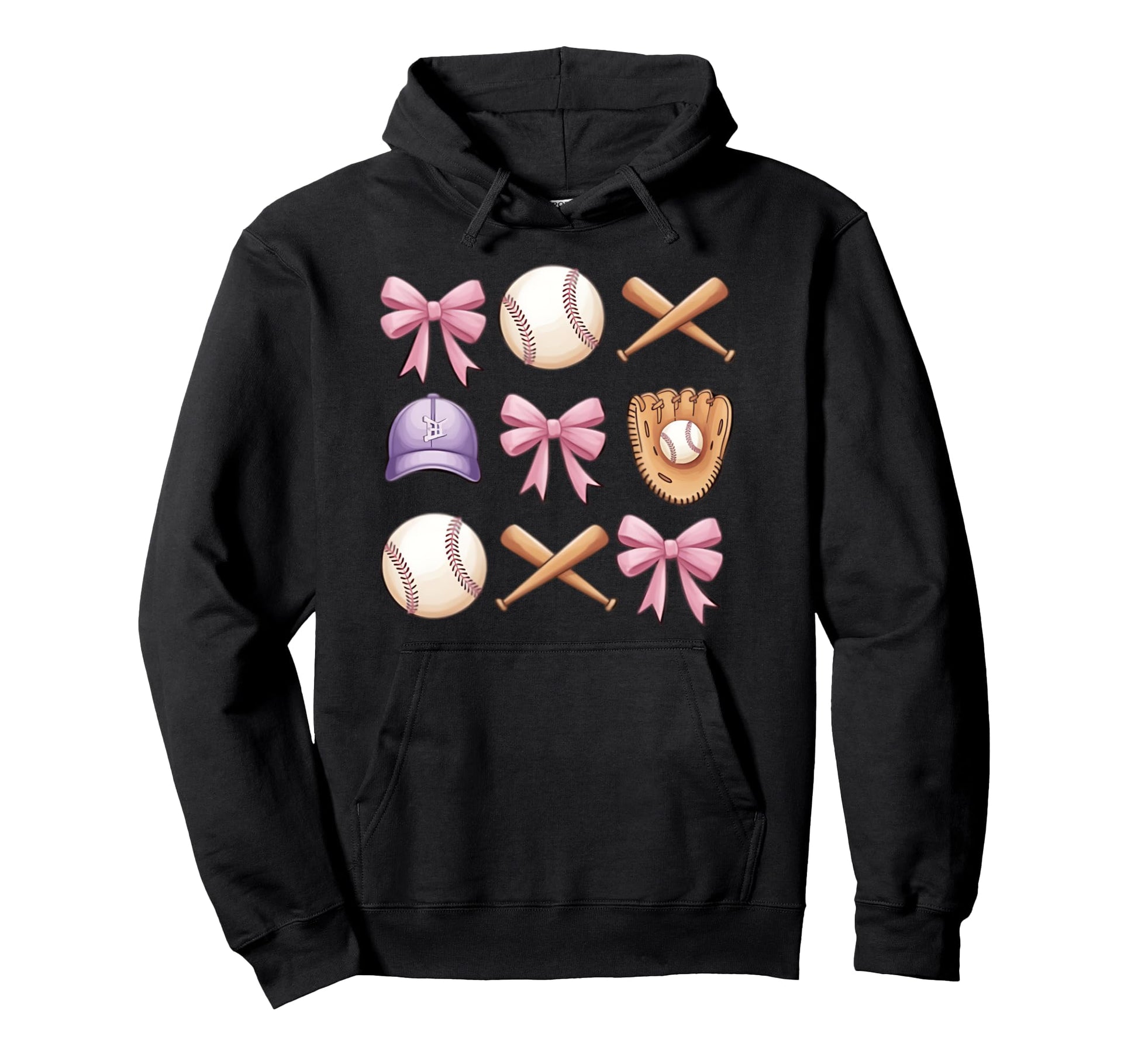 Baseball Coquette Bow Mom Sister Hoodie - Streetwear Style Unisex - T-Shirt, Sweatshirt, Hoodie