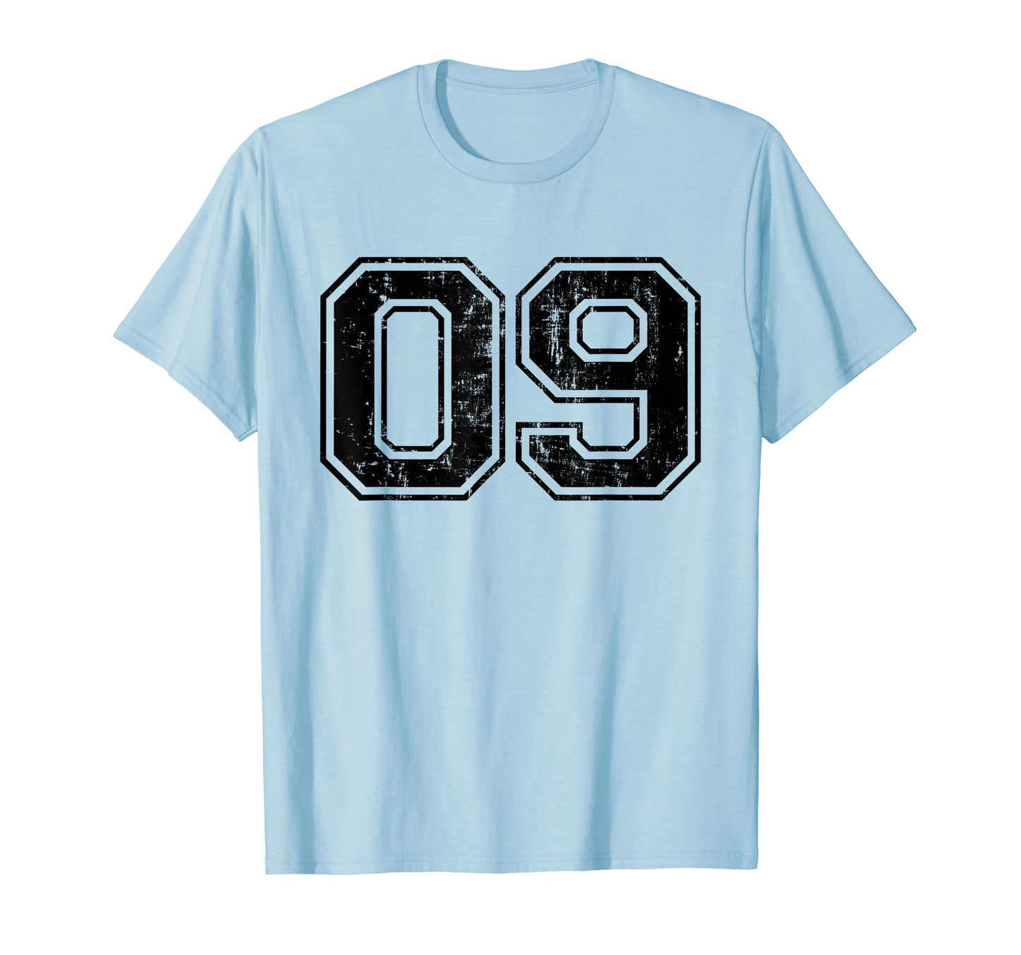 Number 09 Nine Varsity Distressed Sport T-Shirt - Unique Graphic Unisex - T-Shirt, Sweatshirt, Hoodie