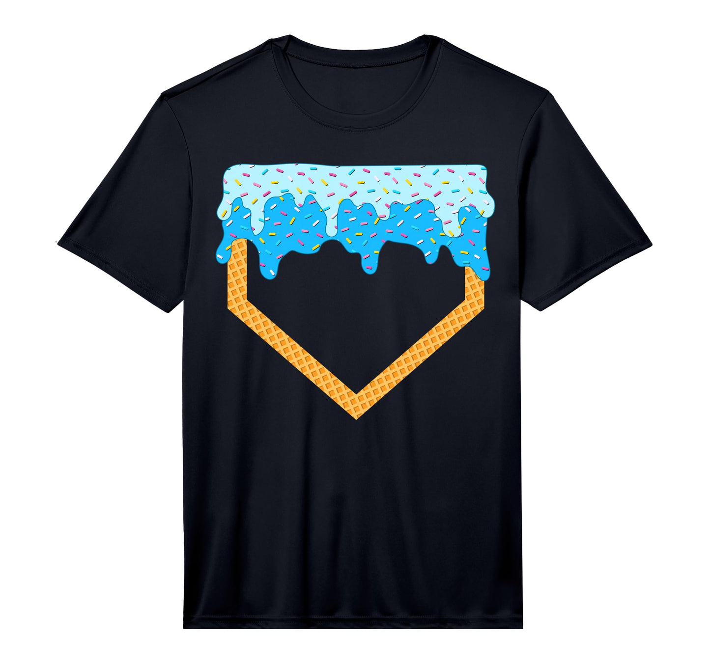 Baseball Drip Home Plate Ice Cream T-Shirt - Trendy Graphic Unisex - T-Shirt, Sweatshirt, Hoodie