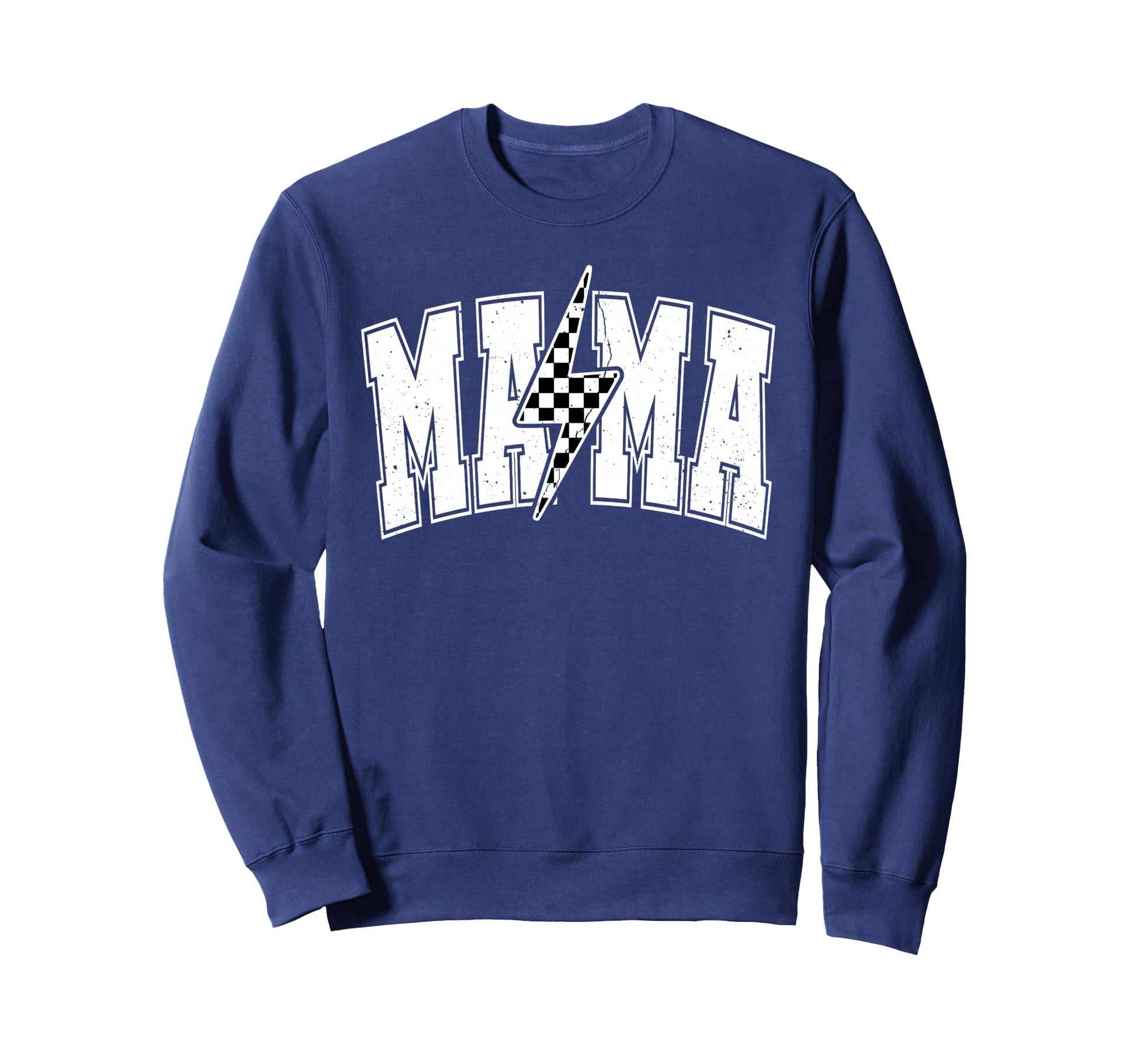 Mama Lightning Bolt Checkered Mothers Sweatshirt - Streetwear Style Unisex - T-Shirt, Sweatshirt, Hoodie