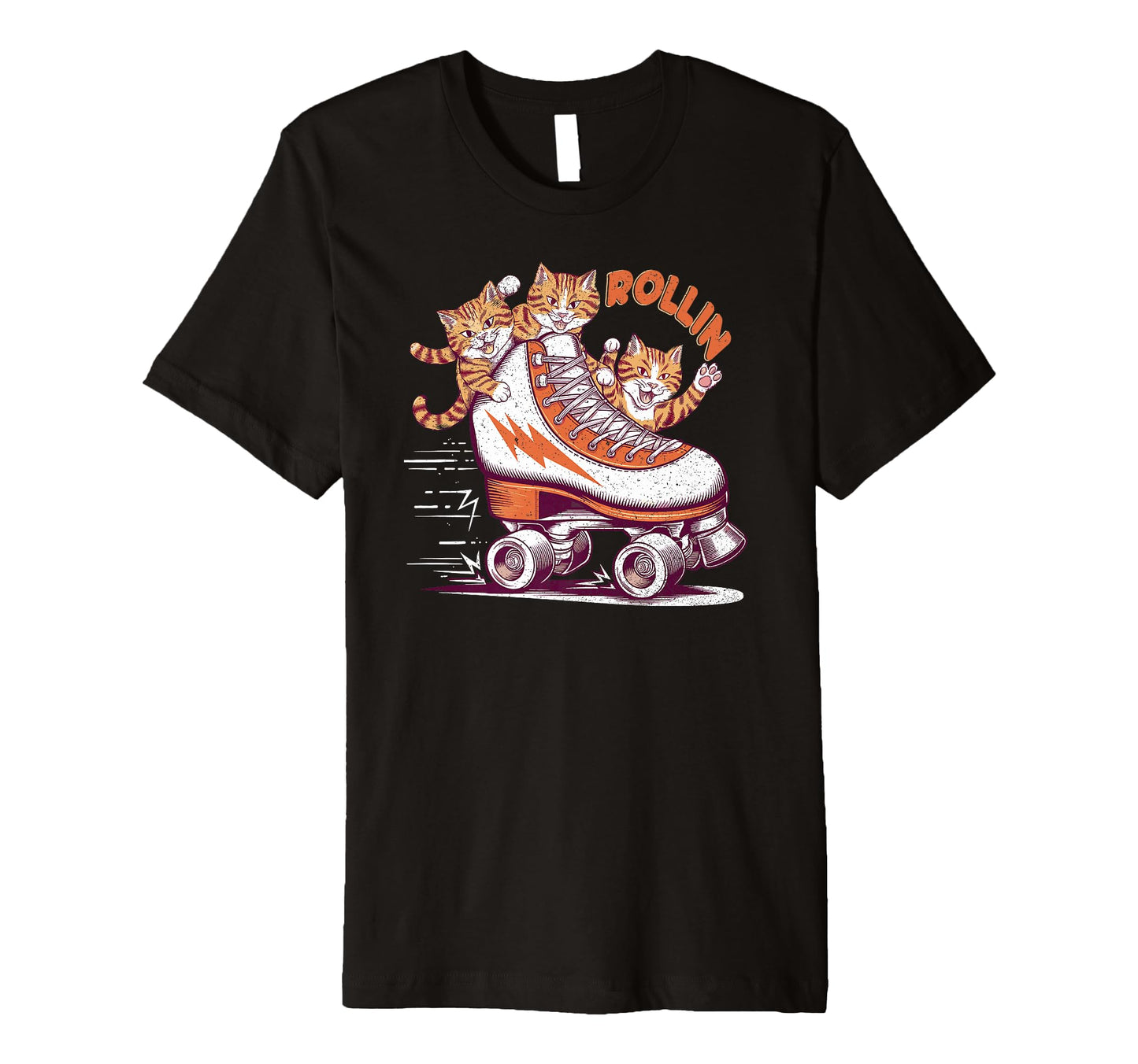 Rollin Funny Cats Roller Skate T-Shirt - Trendy Graphic for Adults - T-Shirt, Sweatshirt, Hoodie