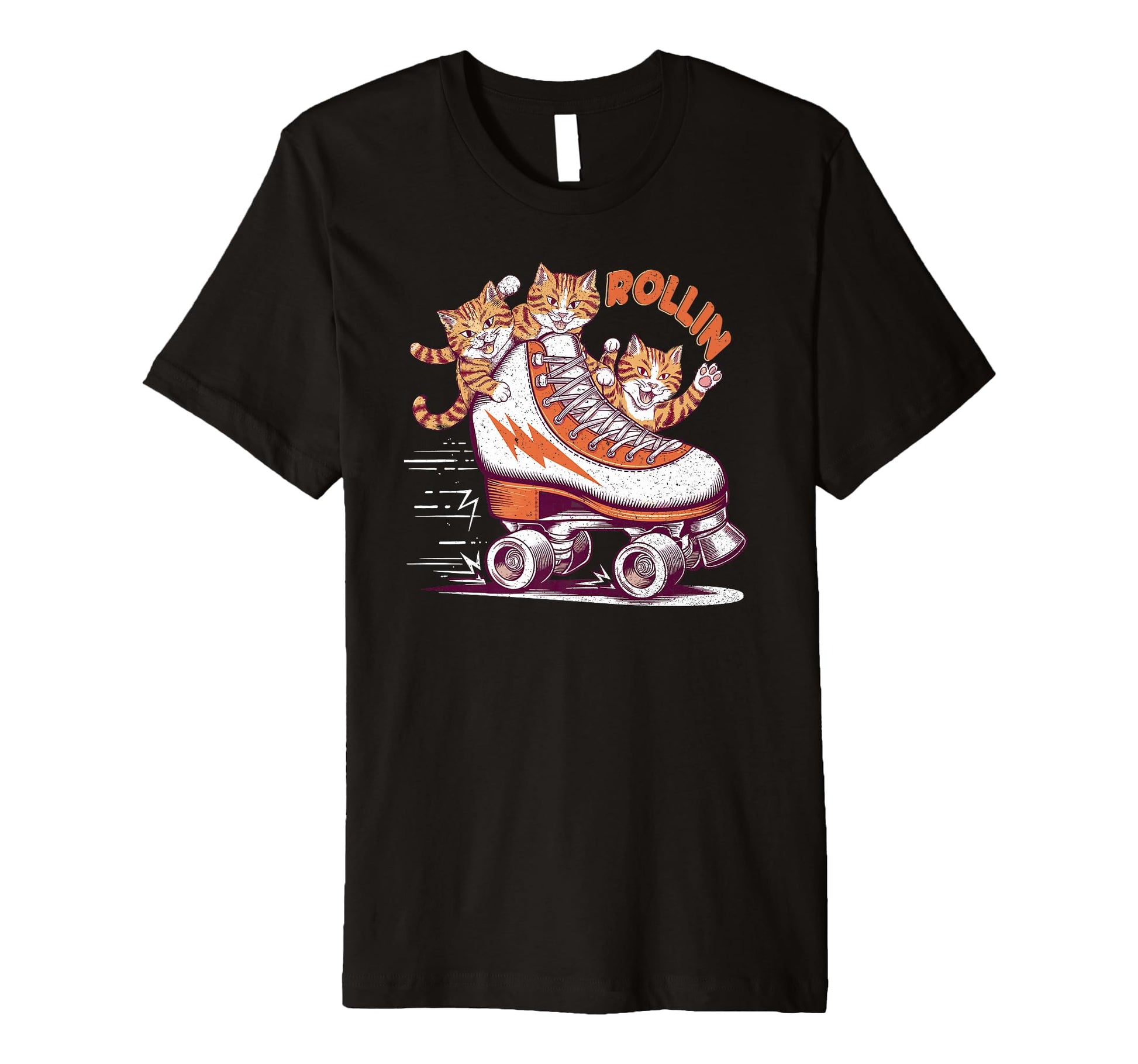 Rollin Funny Cats Roller Skate T-Shirt - Trendy Graphic for Adults - T-Shirt, Sweatshirt, Hoodie