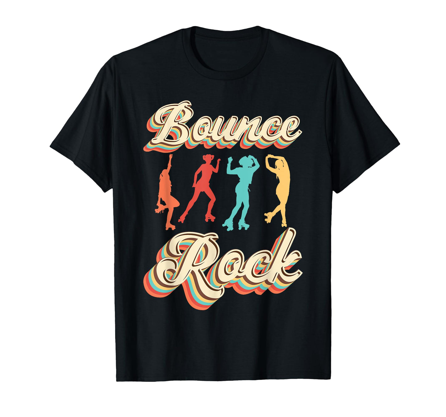 Roller Skating Skate 1970S Bounce Rock T-Shirt - Unique Graphic for Adults - T-Shirt, Sweatshirt, Hoodie