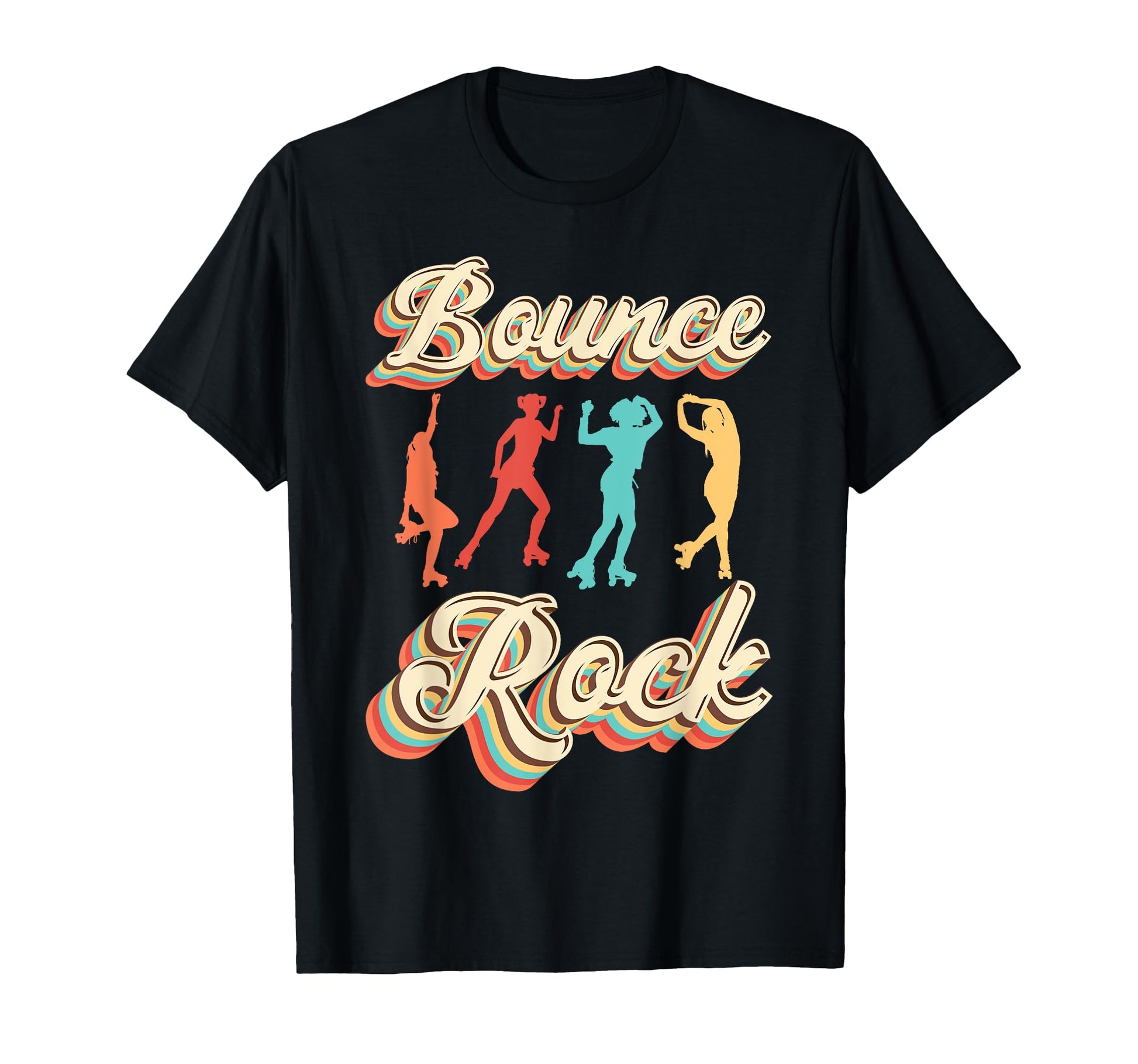 Roller Skating Skate 1970S Bounce Rock T-Shirt - Unique Graphic for Adults - T-Shirt, Sweatshirt, Hoodie