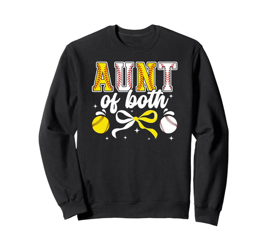 Aunt Both Coquette Baseball Sweatshirt - Minimalist Print for Adults - T-Shirt, Sweatshirt, Hoodie