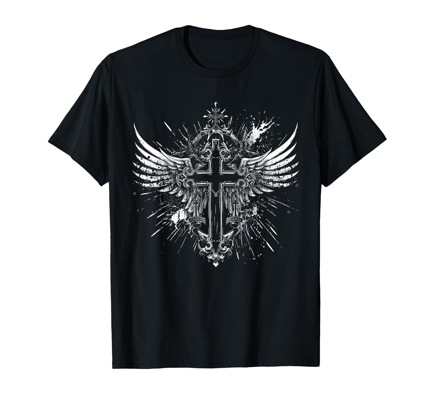 Cross Wings Y2K Alt Grunge Emo Aesthetic T-Shirt - Custom Art Print Unisex - T-Shirt, Sweatshirt, Hoodie