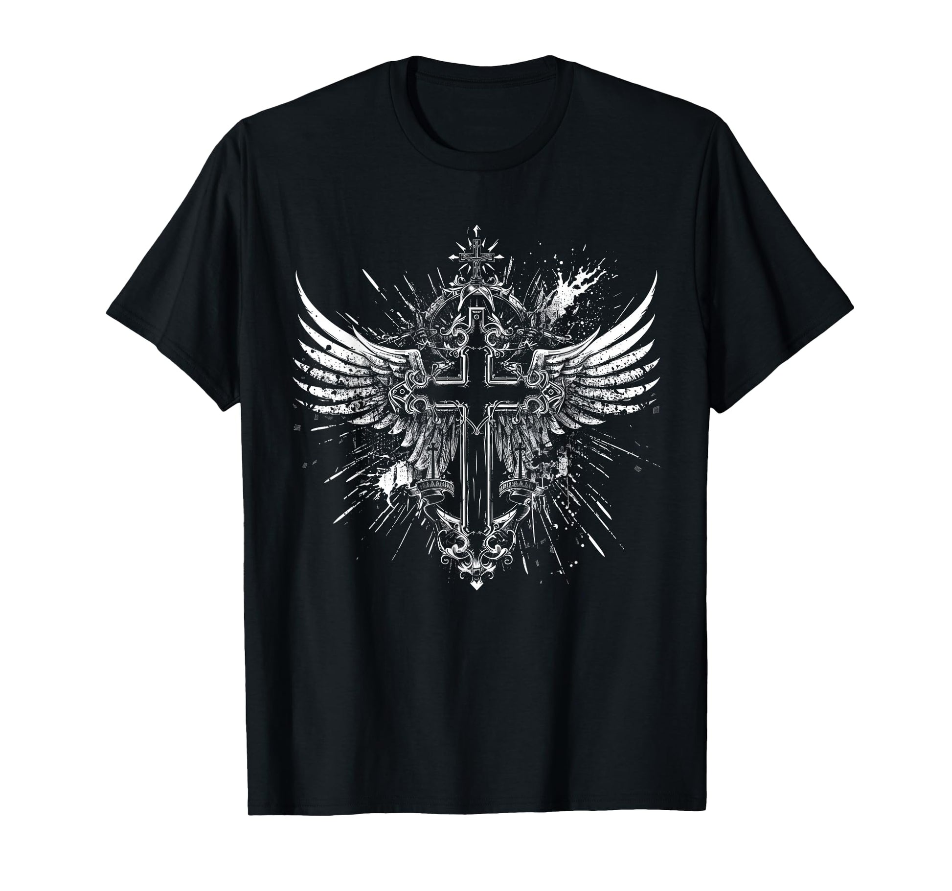 Cross Wings Y2K Alt Grunge Emo Aesthetic T-Shirt - Custom Art Print Unisex - T-Shirt, Sweatshirt, Hoodie