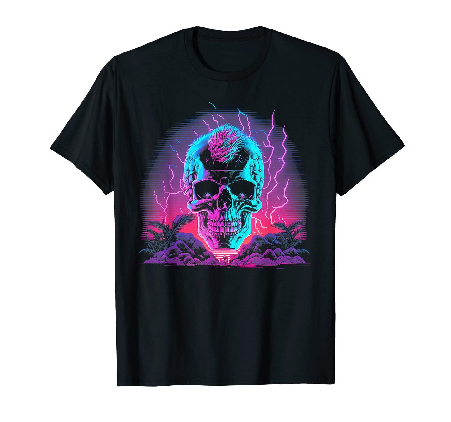 Skull Vaporwave Retrowave Aesthetic T-Shirt - Novelty Apparel Unisex - T-Shirt, Sweatshirt, Hoodie